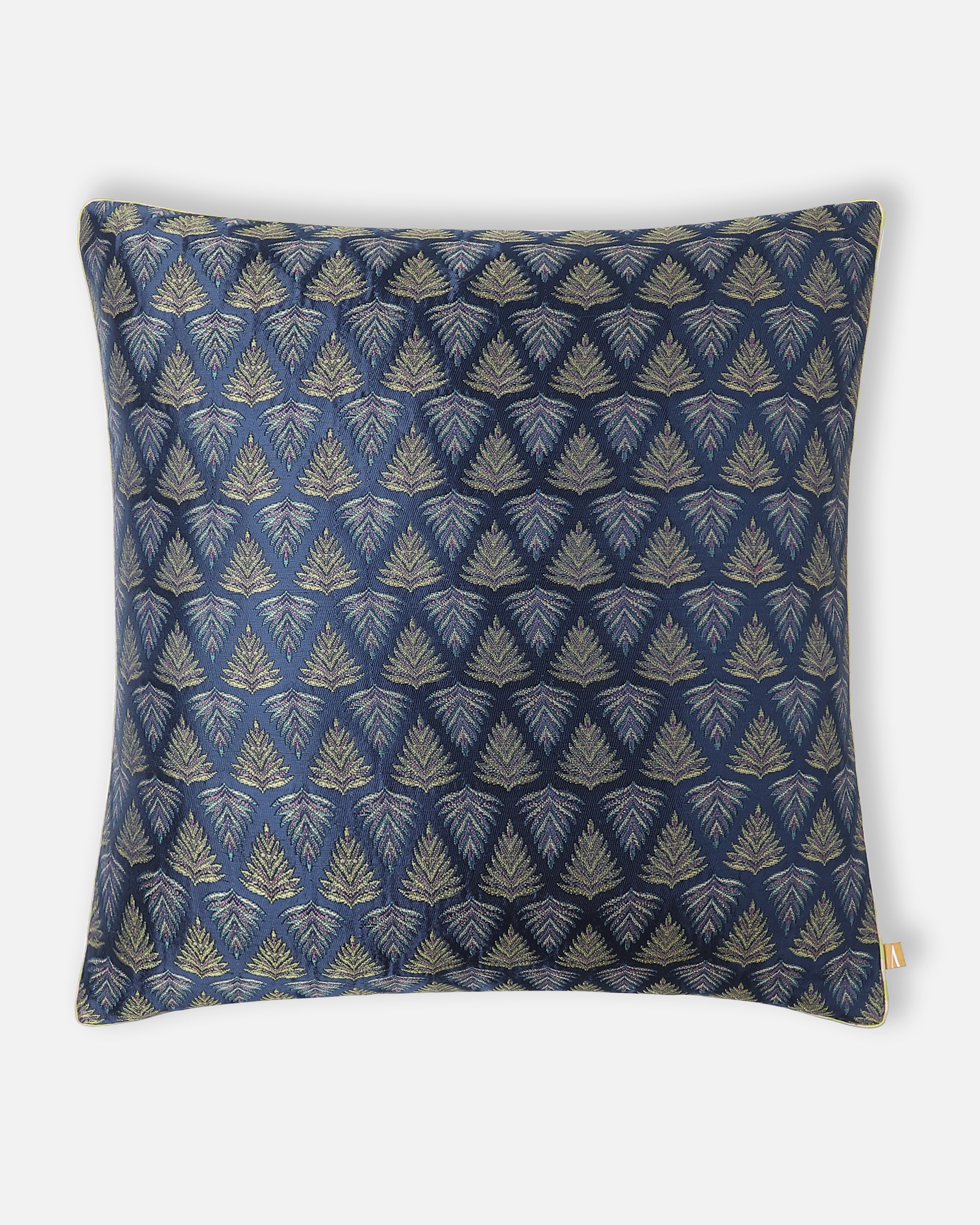 Hoja Banarasi Satin Brocade Silk Viscose Cushion Cover