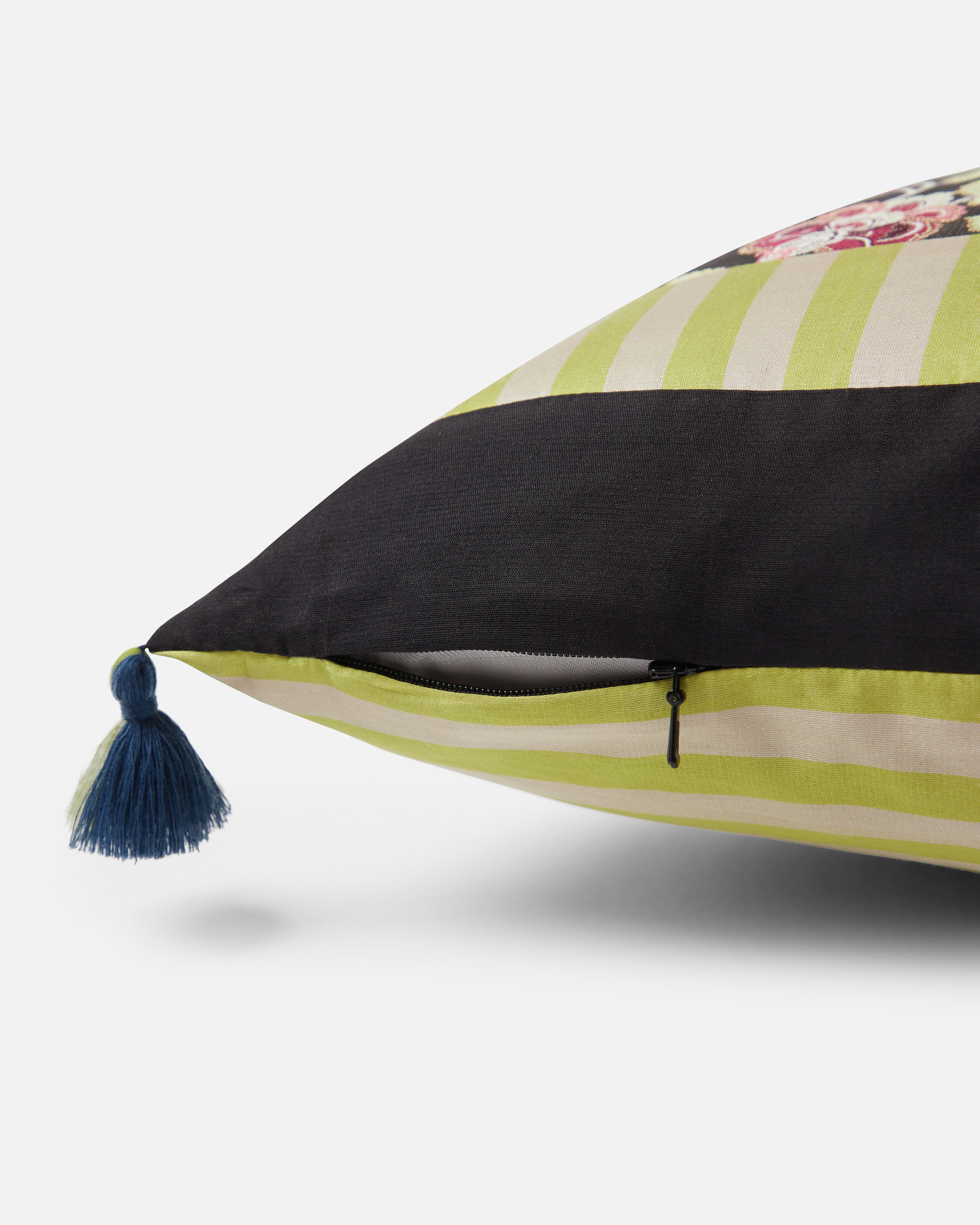 Rosa Banarasi Tanchoi Silk Cushion Cover