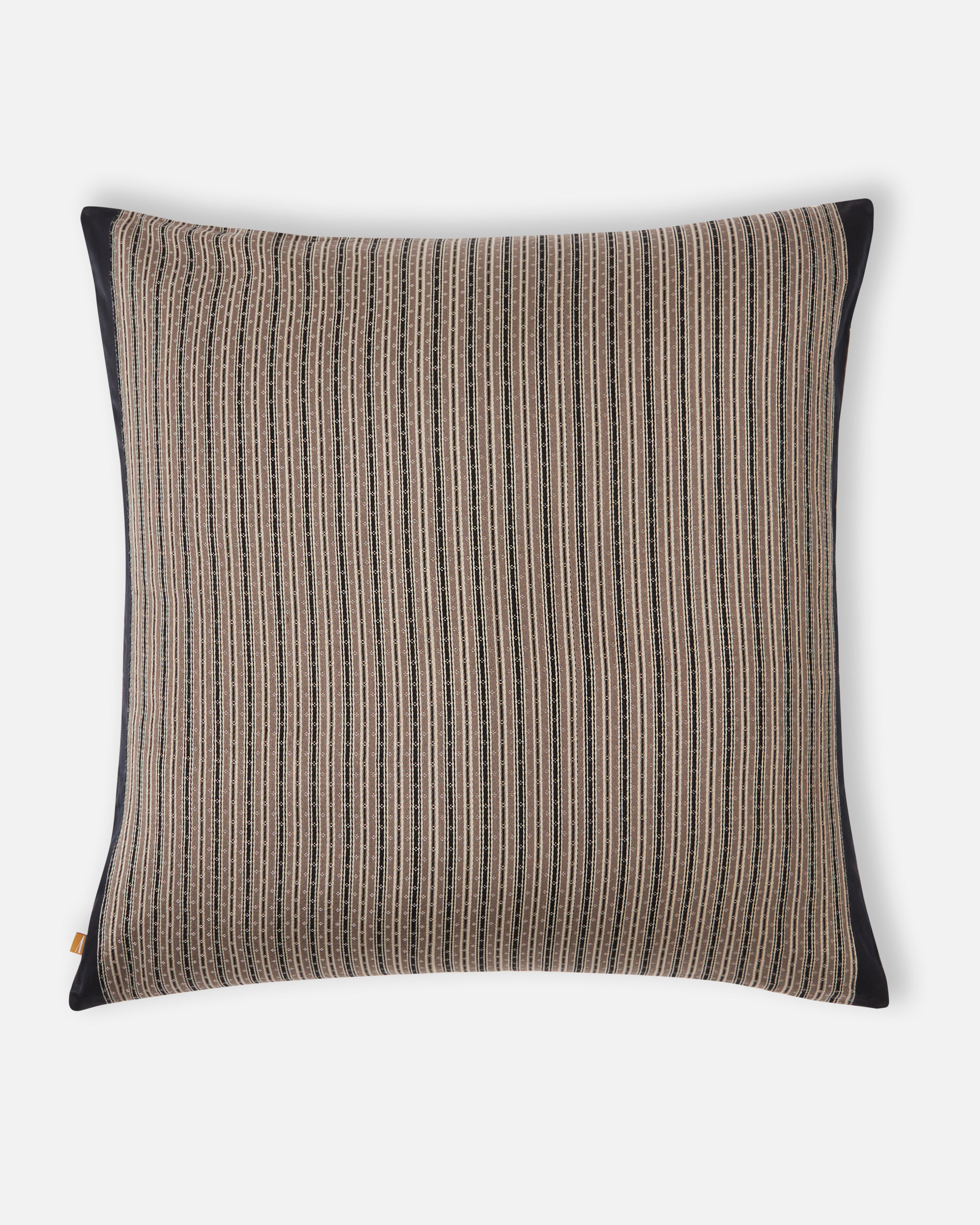 Coal Pochampally Weft Ikat Cotton Silk Cushion Cover