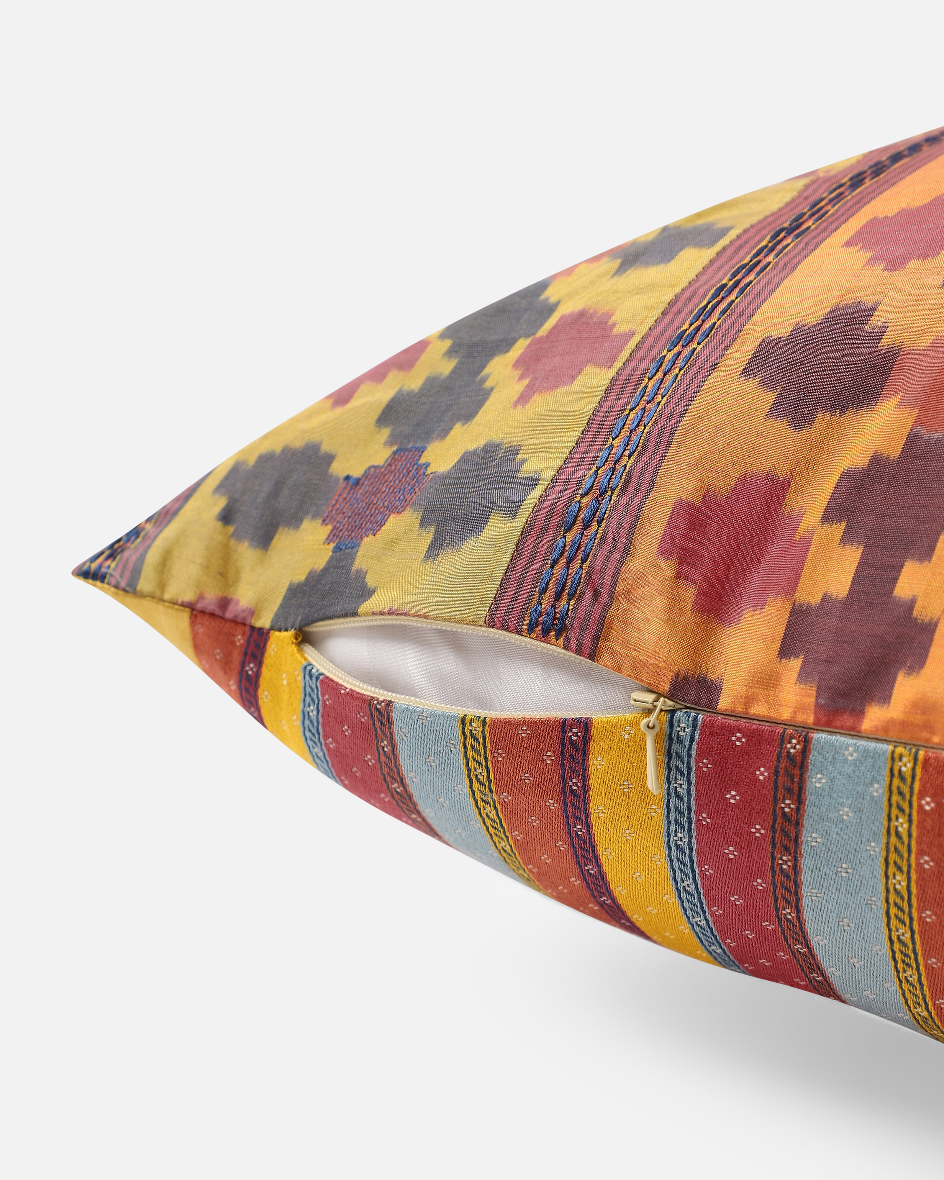 Yama Pochampally Warp Ikat Silk Cotton Cushion Cover