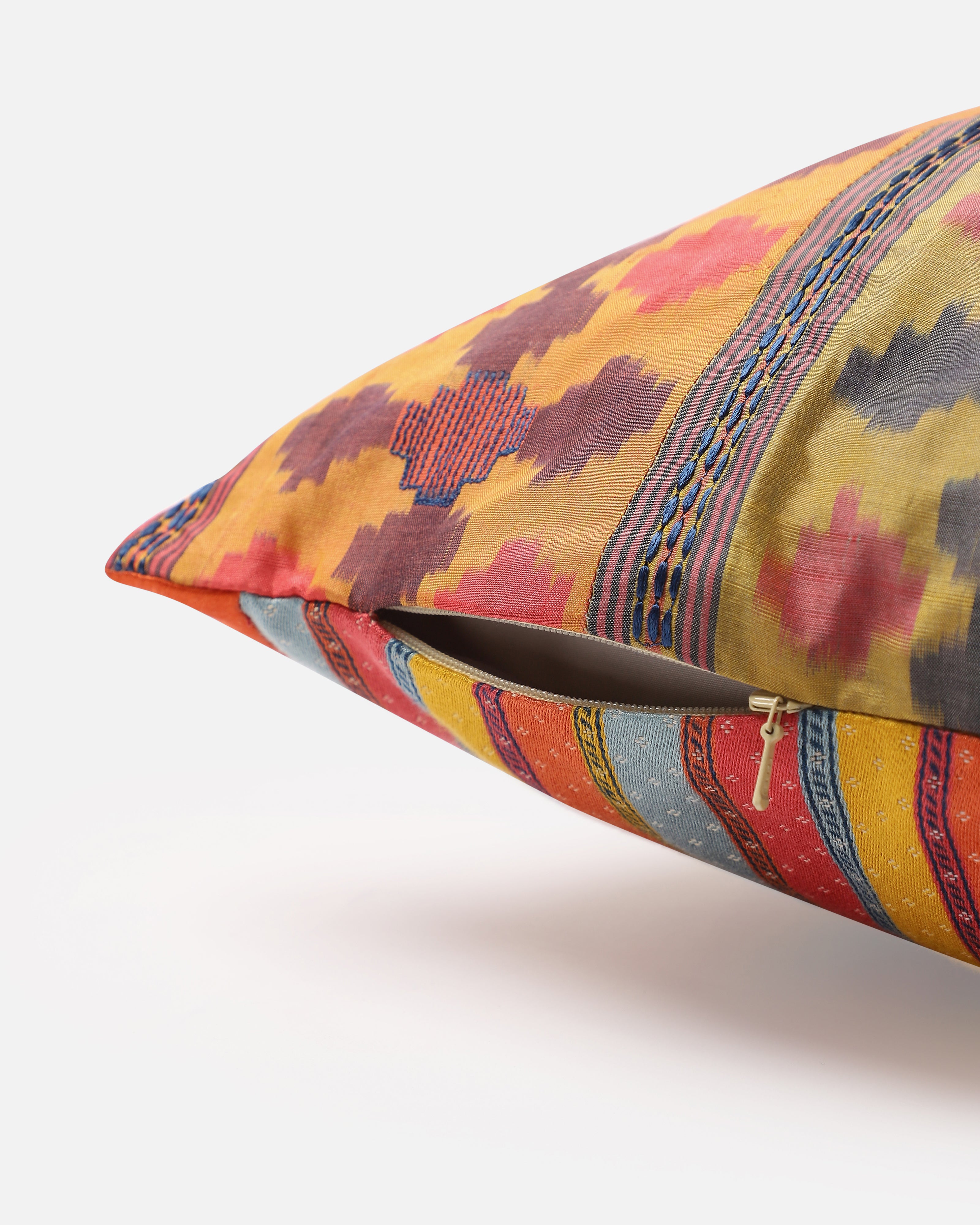 Yama Pochampally Warp Ikat Silk Cotton Cushion Cover