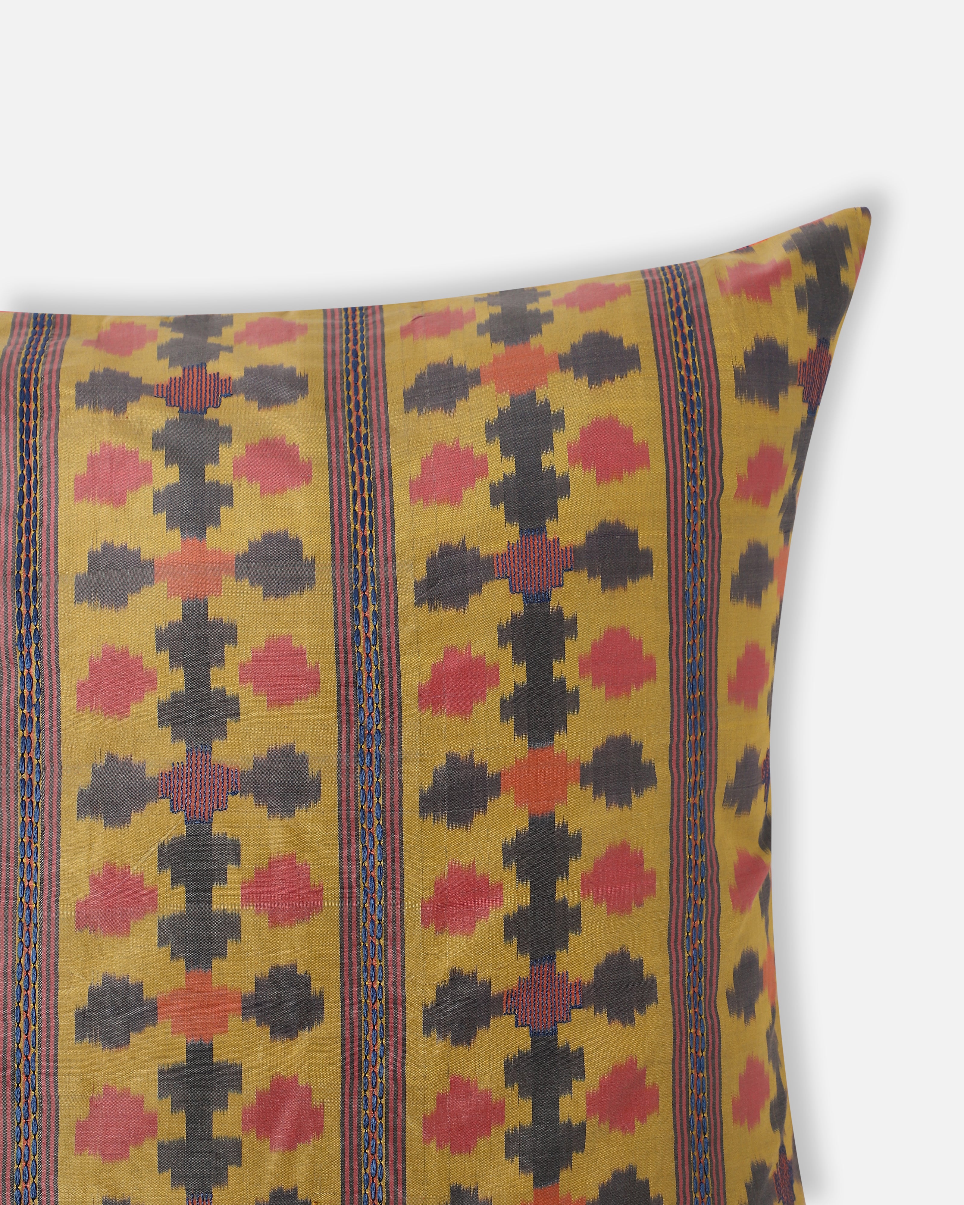 Yama Pochampally Warp Ikat Silk Cotton Cushion Cover