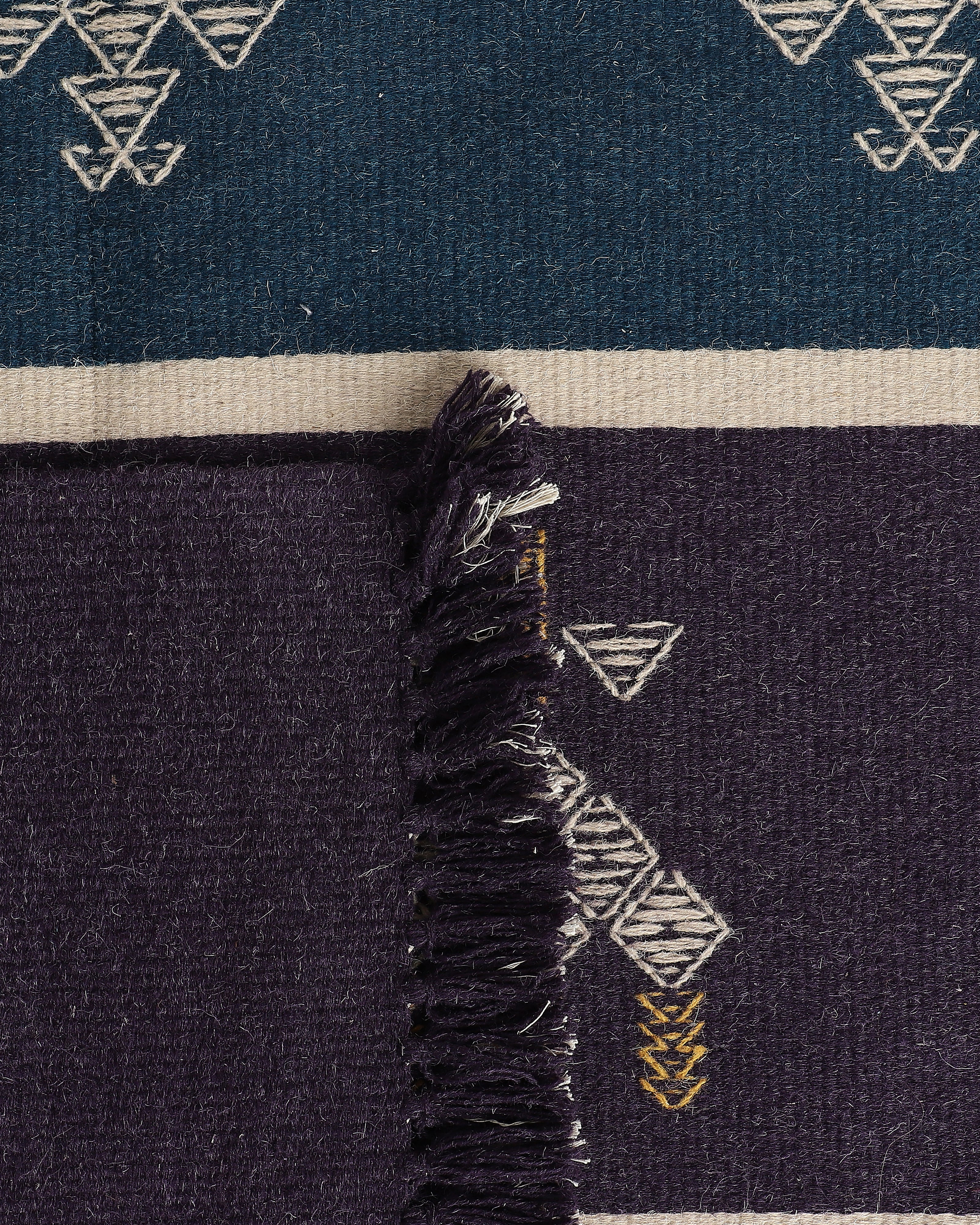 Menas Bhujodi Extra Weft Cotton Wool Rug