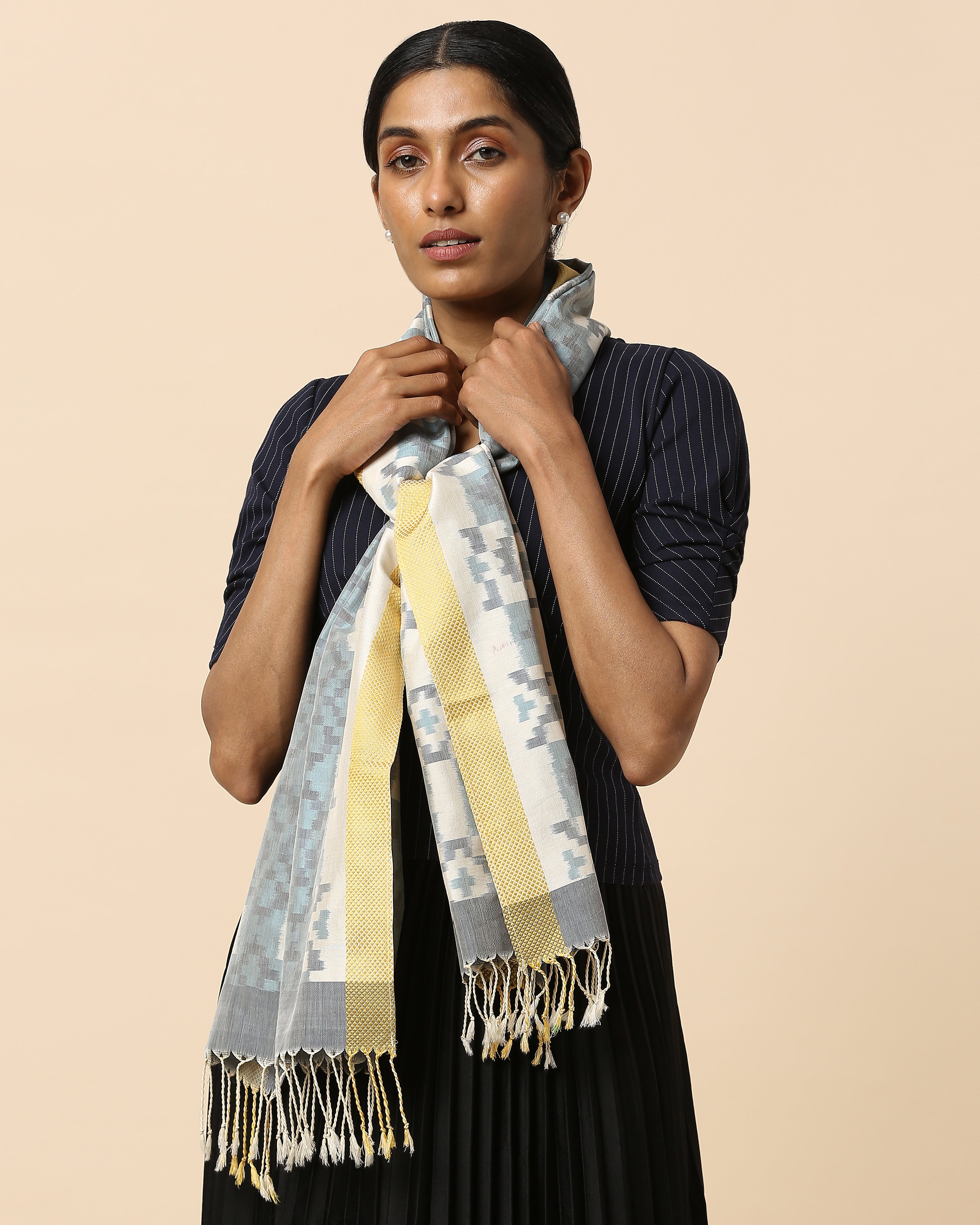 Swaroop Pochampally Weft Ikat Cotton Silk Stole