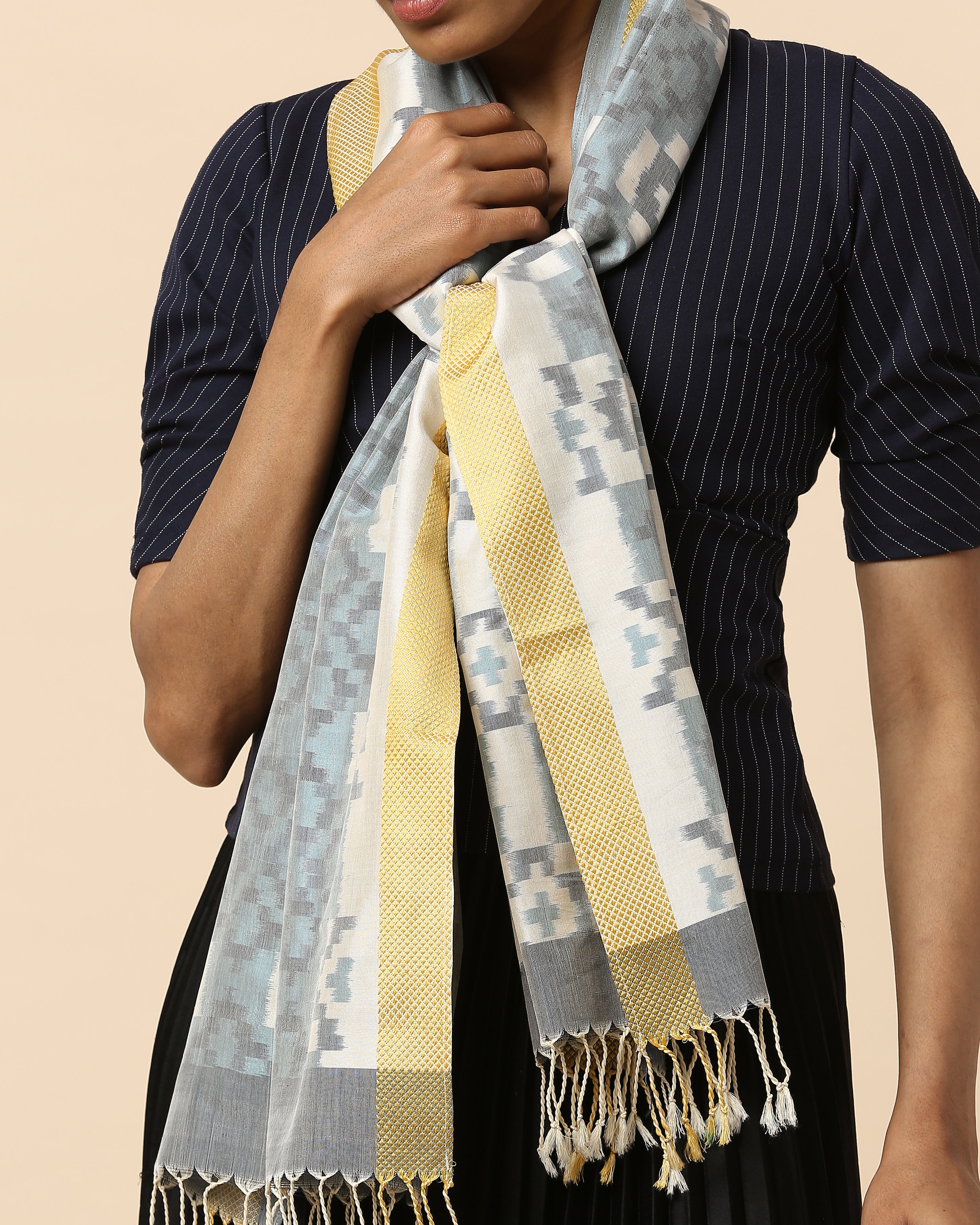 Swaroop Pochampally Weft Ikat Cotton Silk Stole