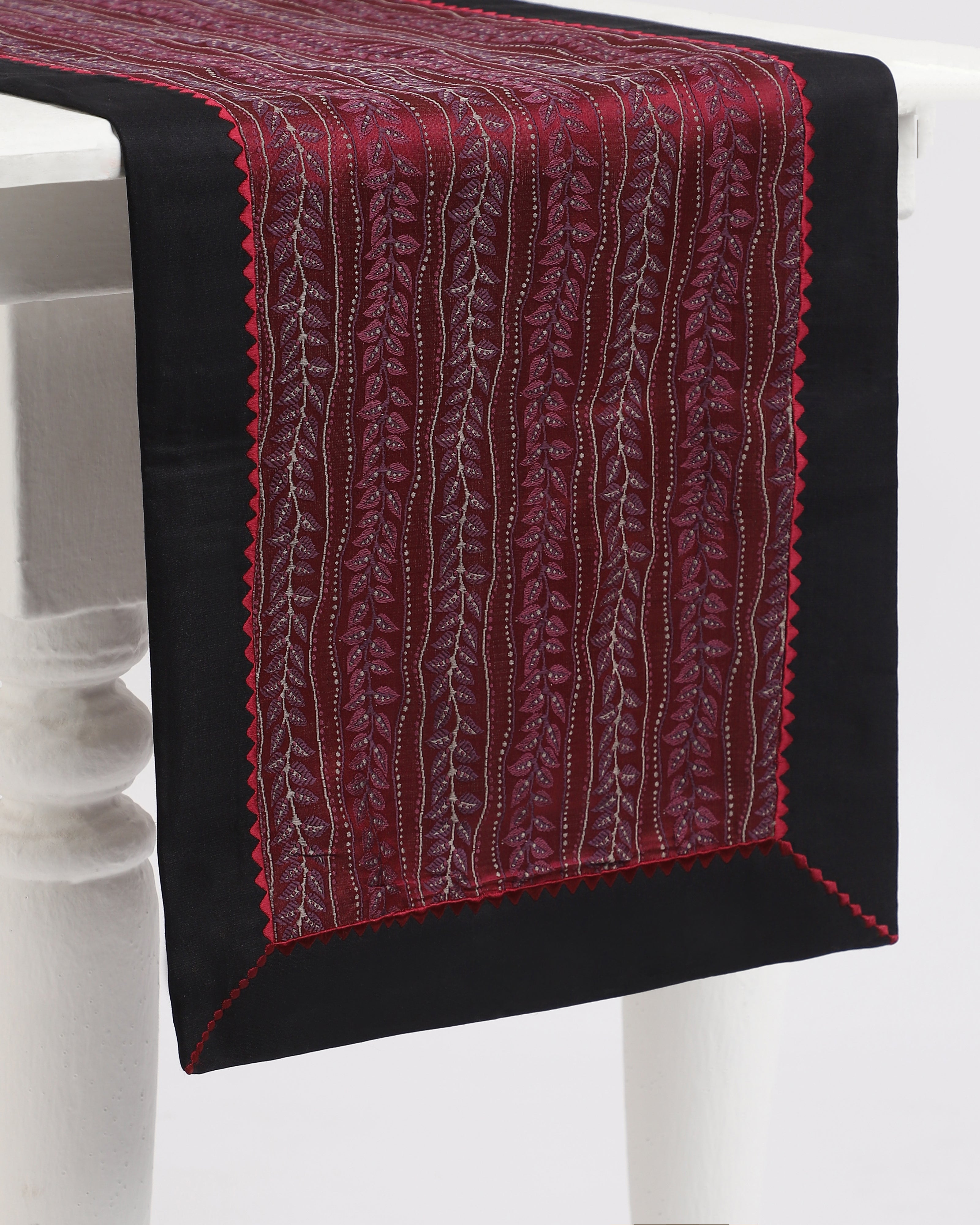 Trail Banarasi Tanchoi Silk Table Runner