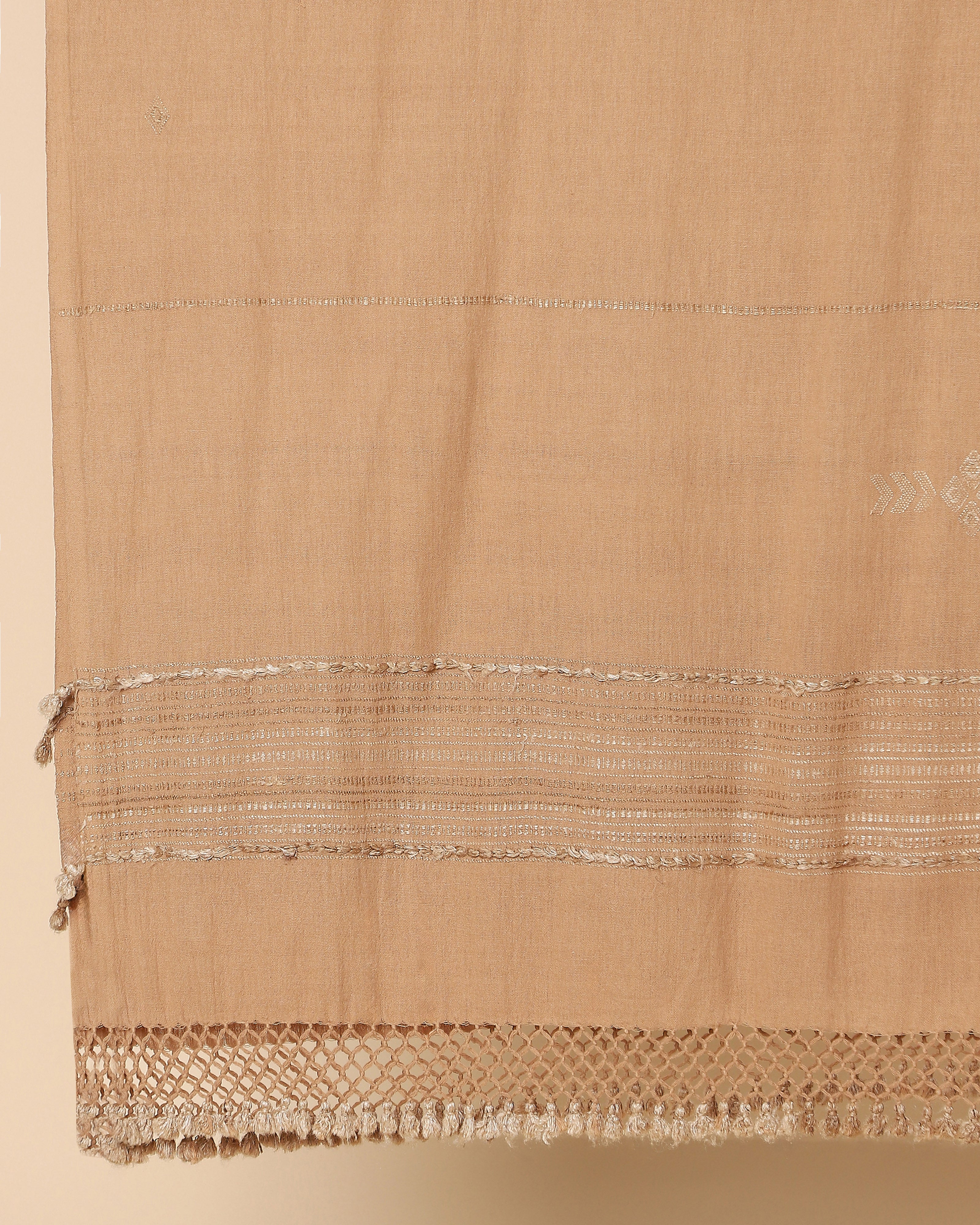 Hemika Bhujodi Extra Weft Brown Cotton Dupatta