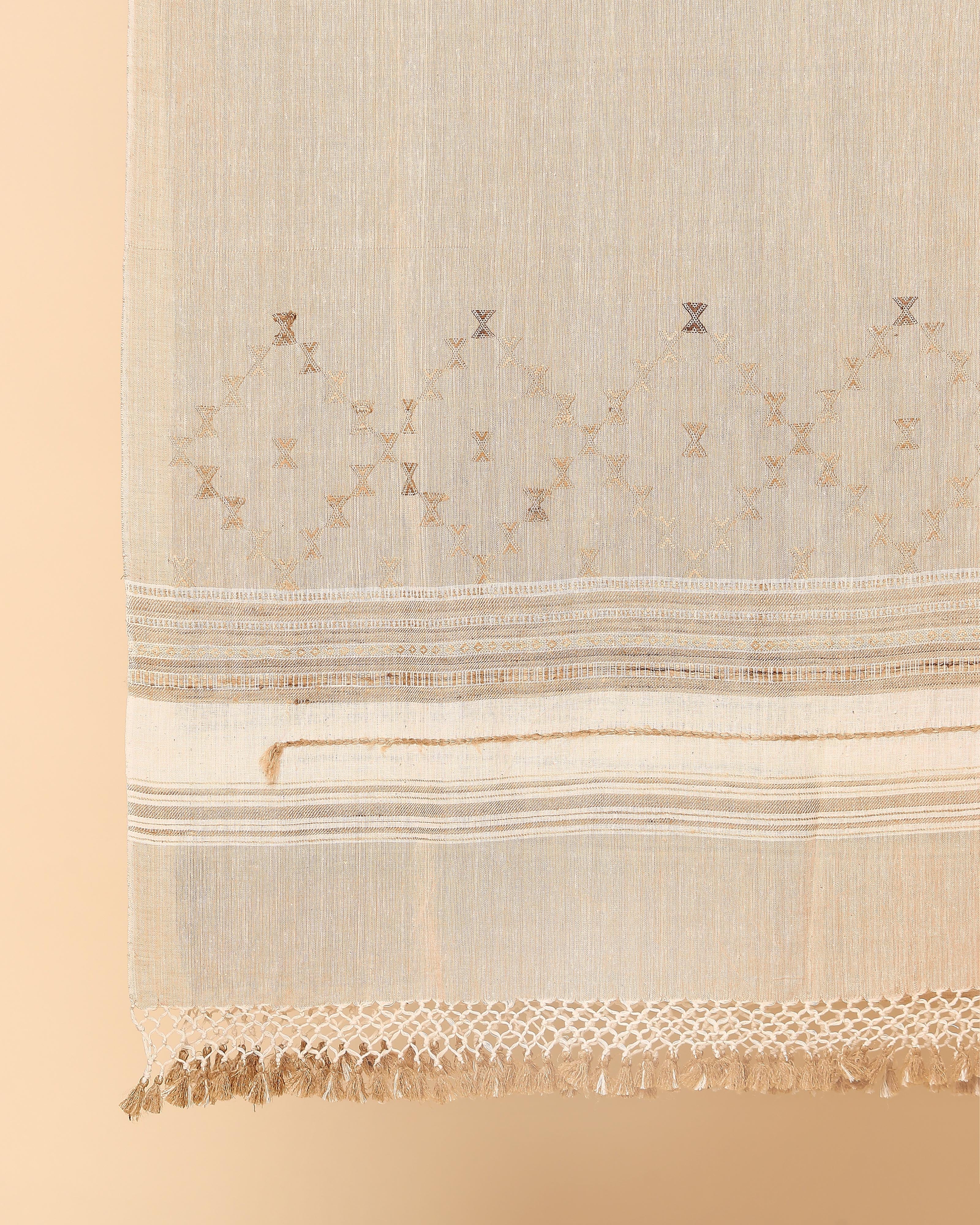 Panchita Bhujodi Extra Weft Brown Cotton Dupatta