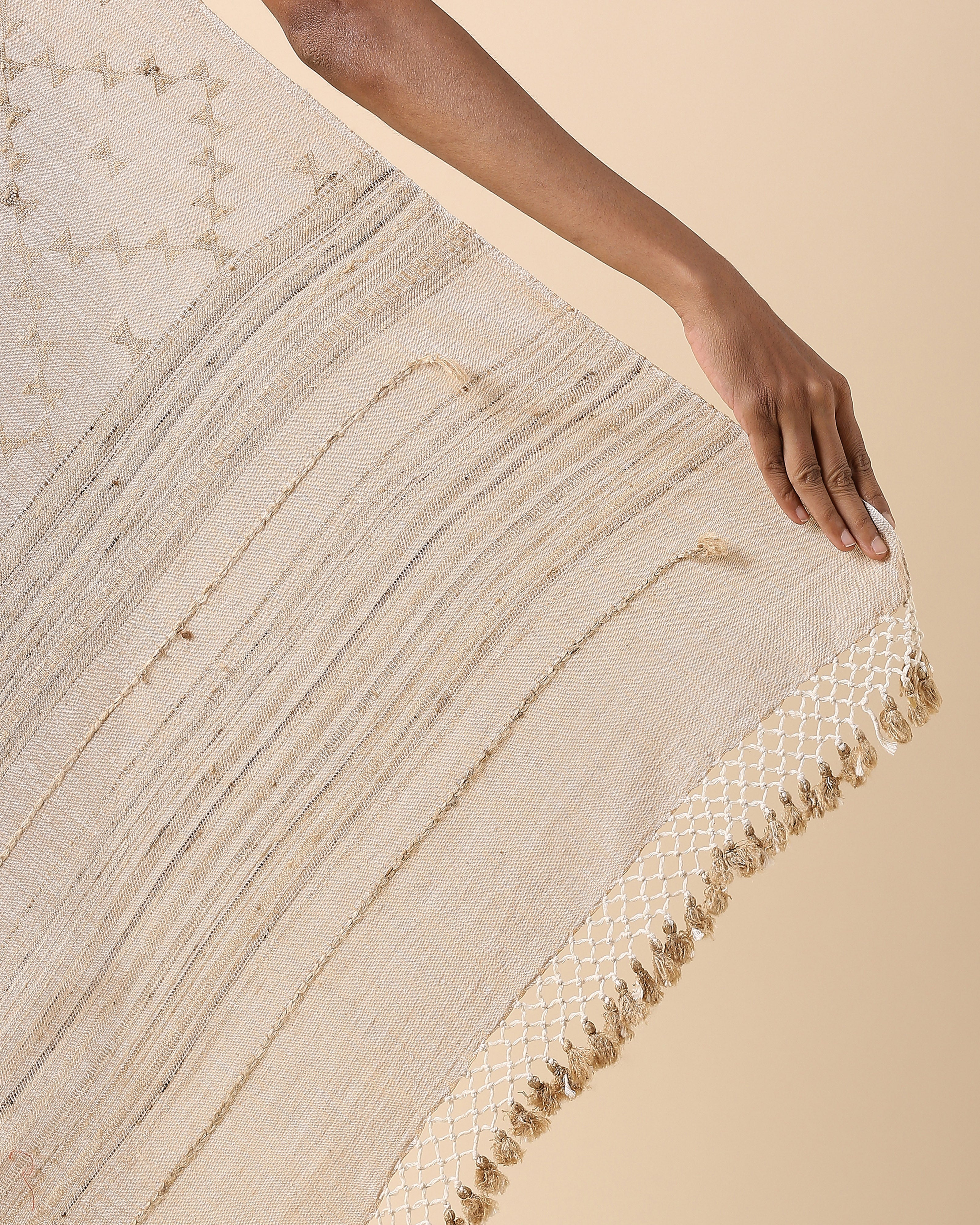 Panchita Bhujodi Extra Weft Brown Cotton Saree