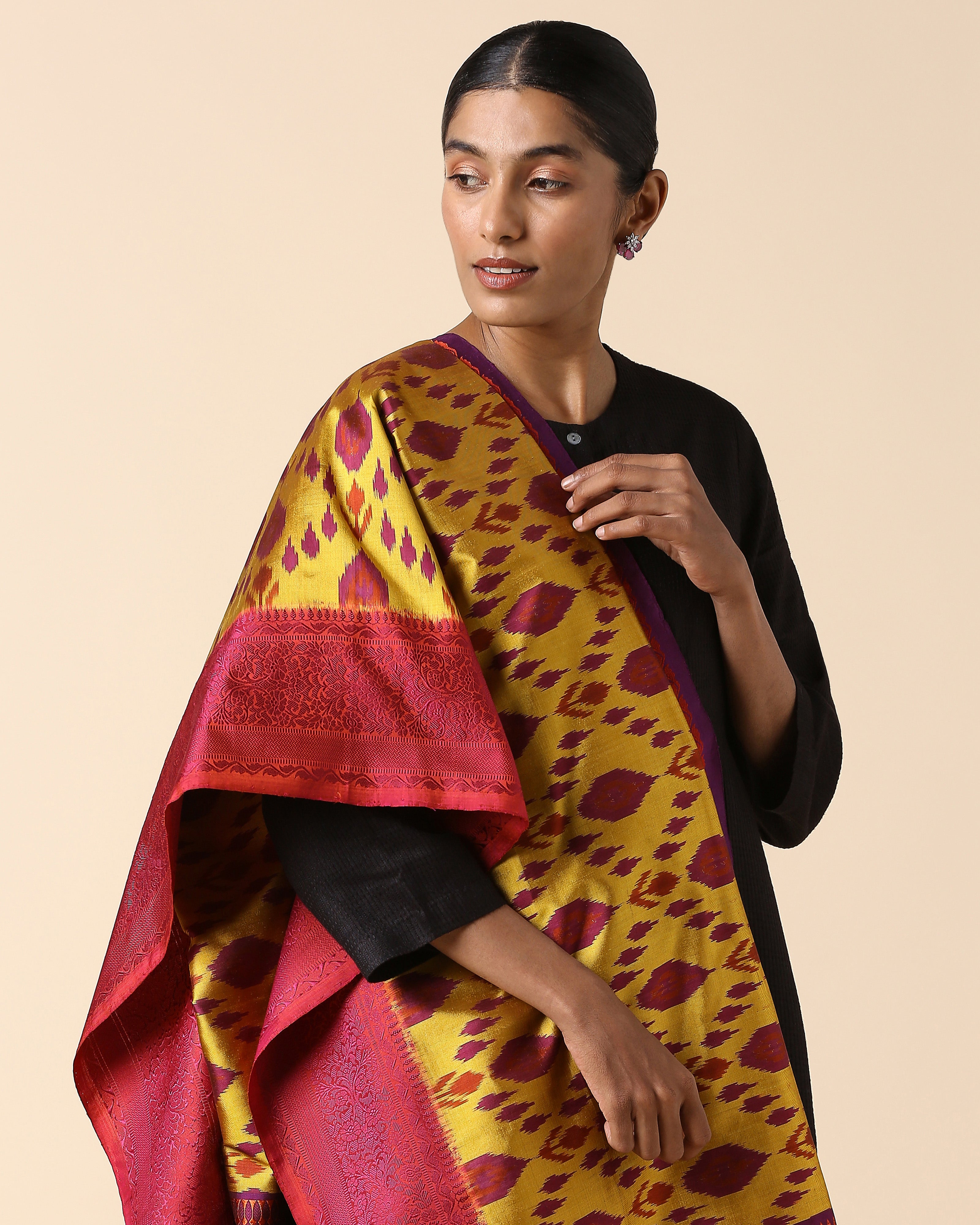 Aafia Pochampally Weft Ikat Silk Dupatta