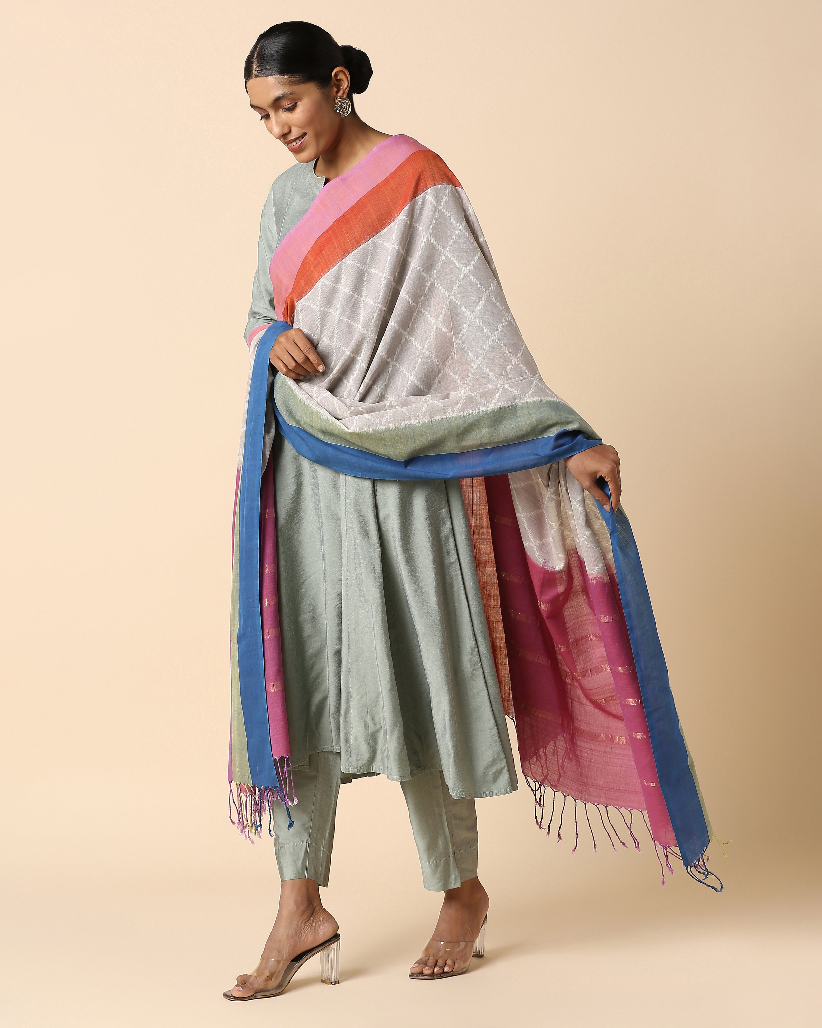 Shafna Pochampally Weft Ikat Cotton Dupatta