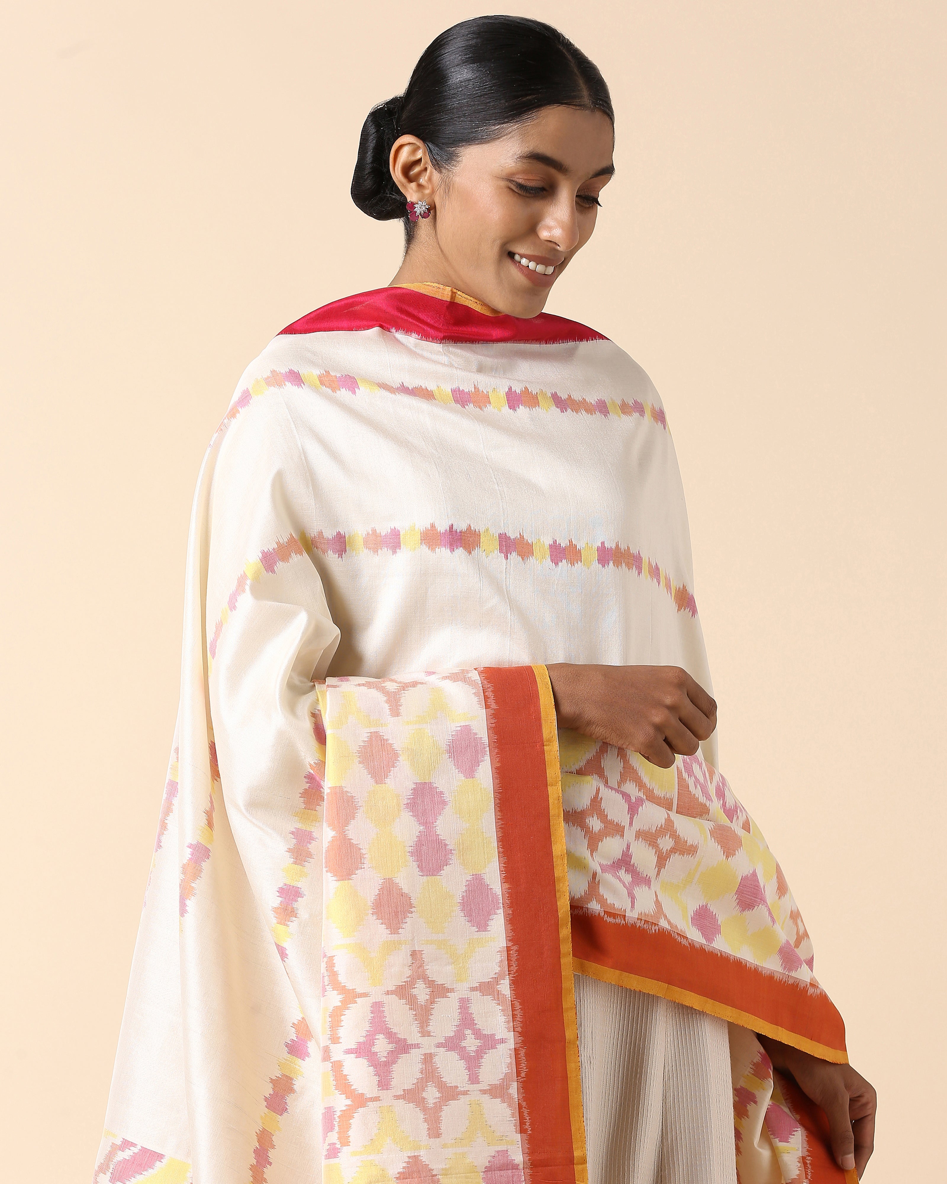 Maaha Pochampally Weft Ikat Silk Dupatta