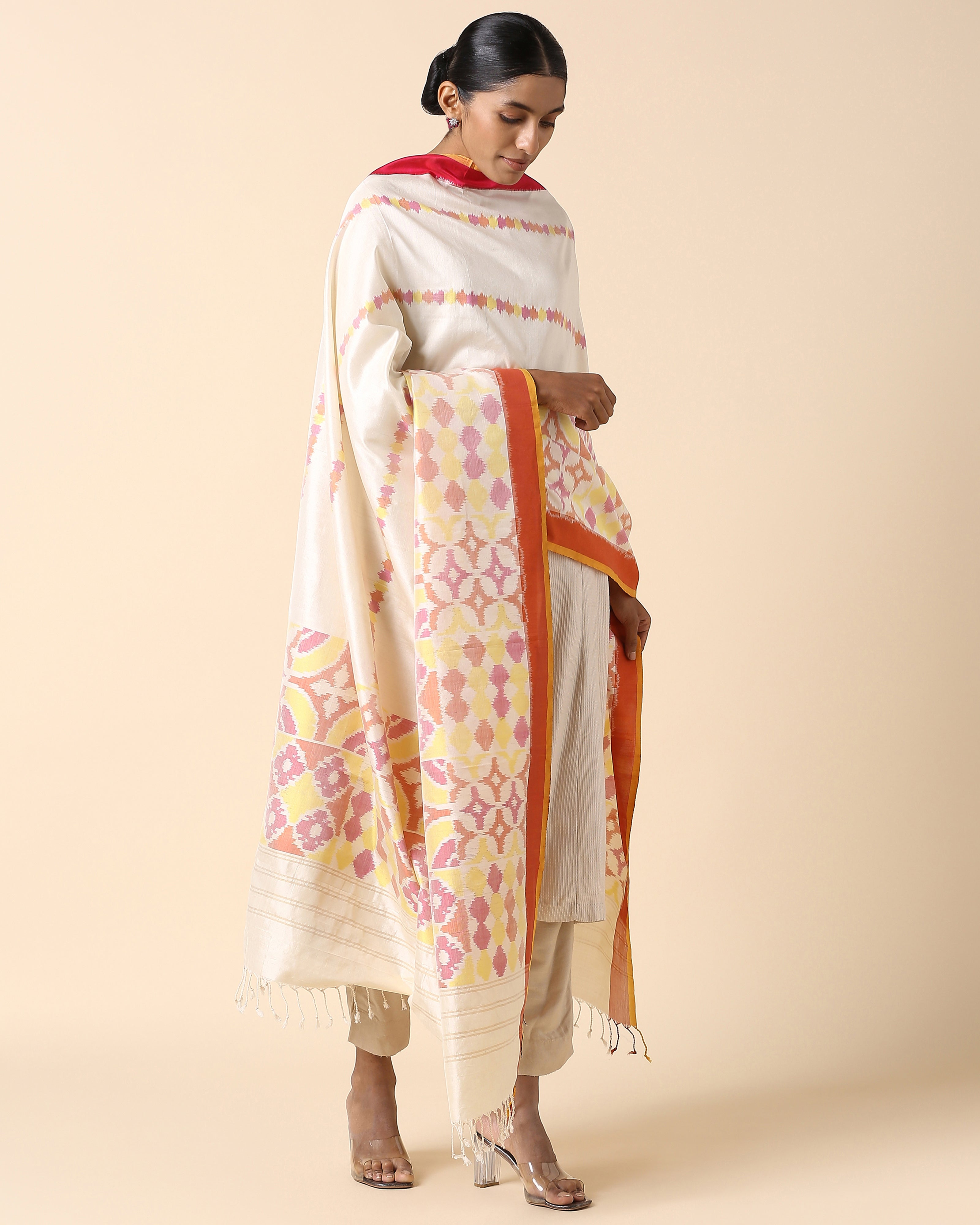 Maaha Pochampally Weft Ikat Silk Dupatta