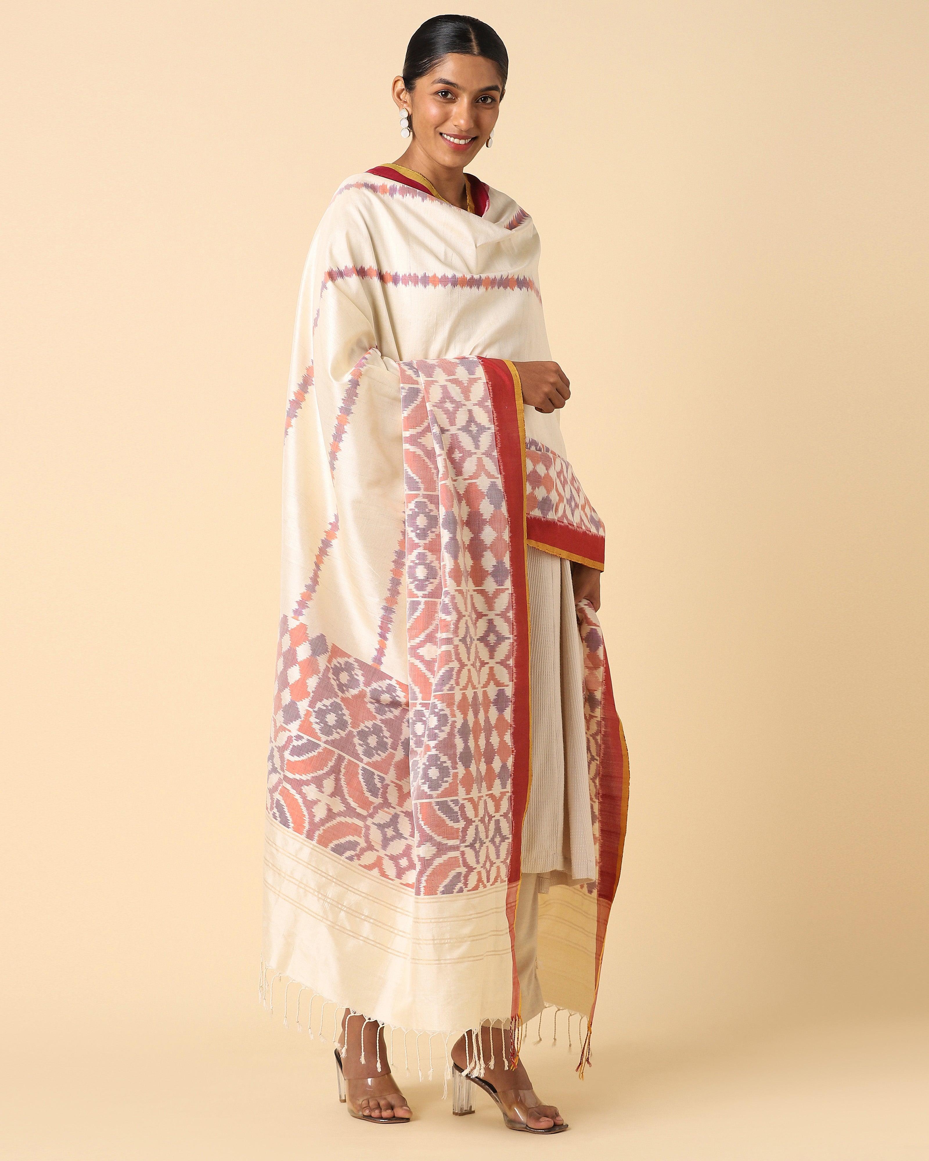 Maaha Pochampally Weft Ikat Silk Dupatta