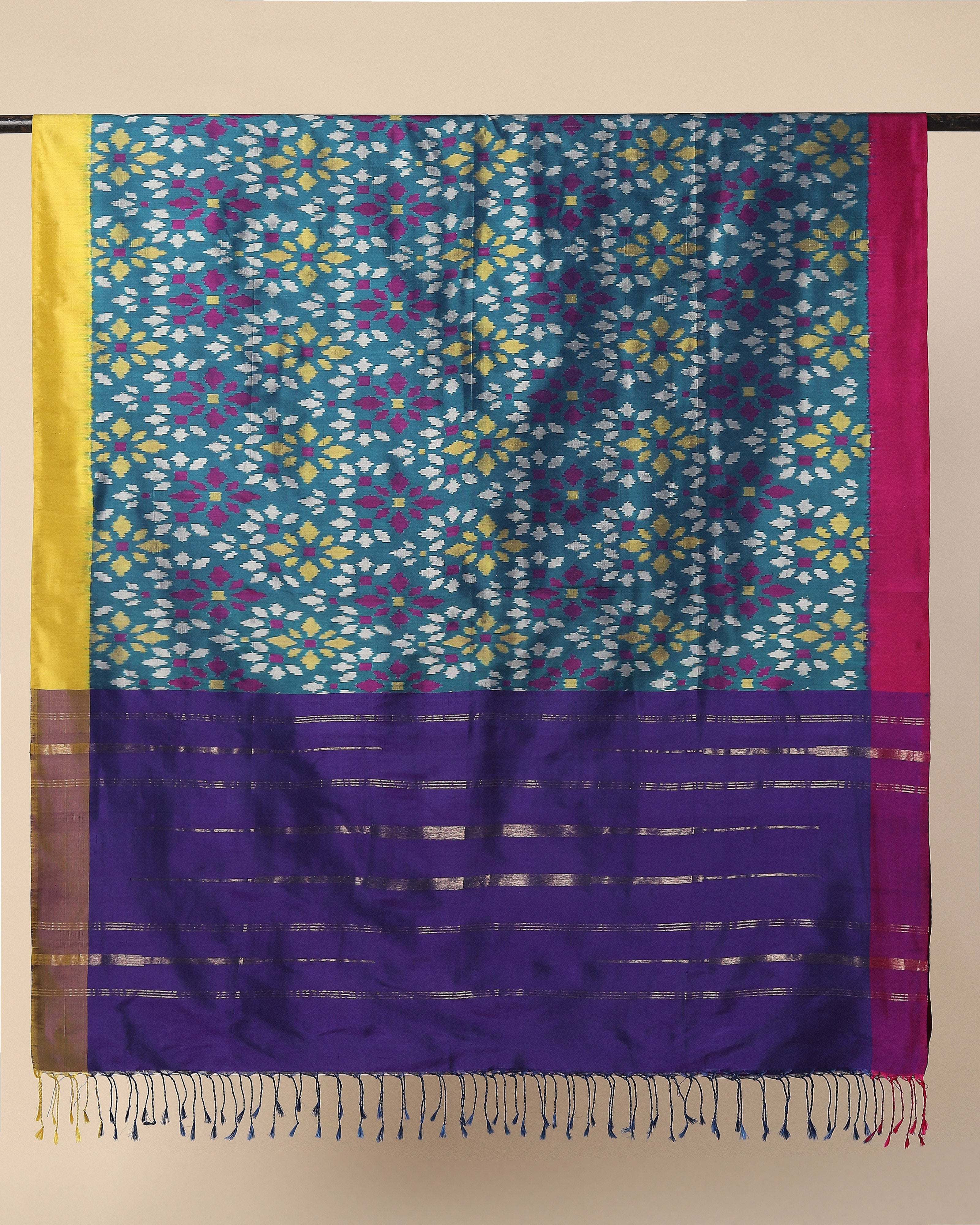 Quila Pochampally Weft Ikat Silk Dupatta