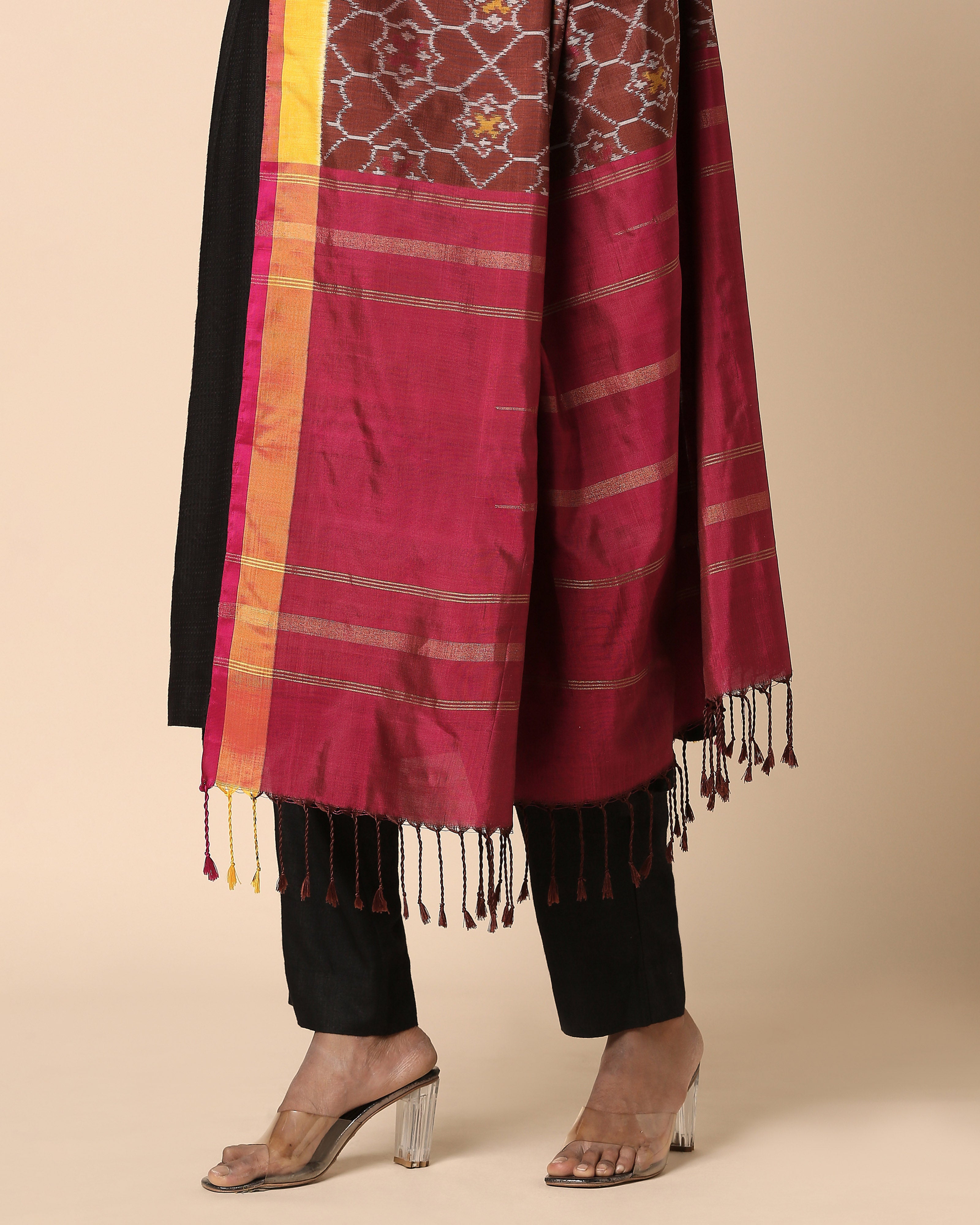 Raakhi Pochampally Weft Ikat Silk Dupatta