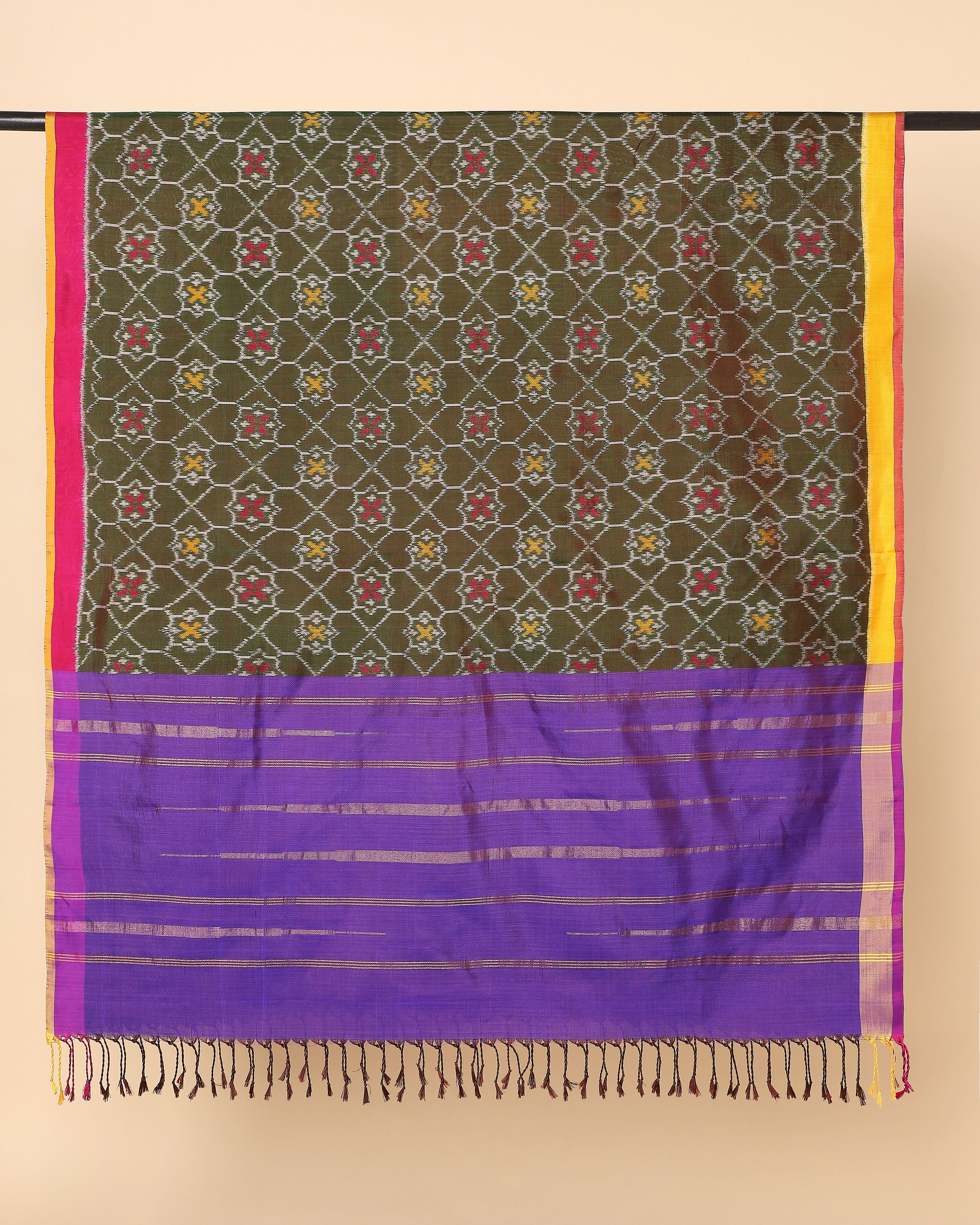 Raakhi Pochampally Weft Ikat Silk Dupatta