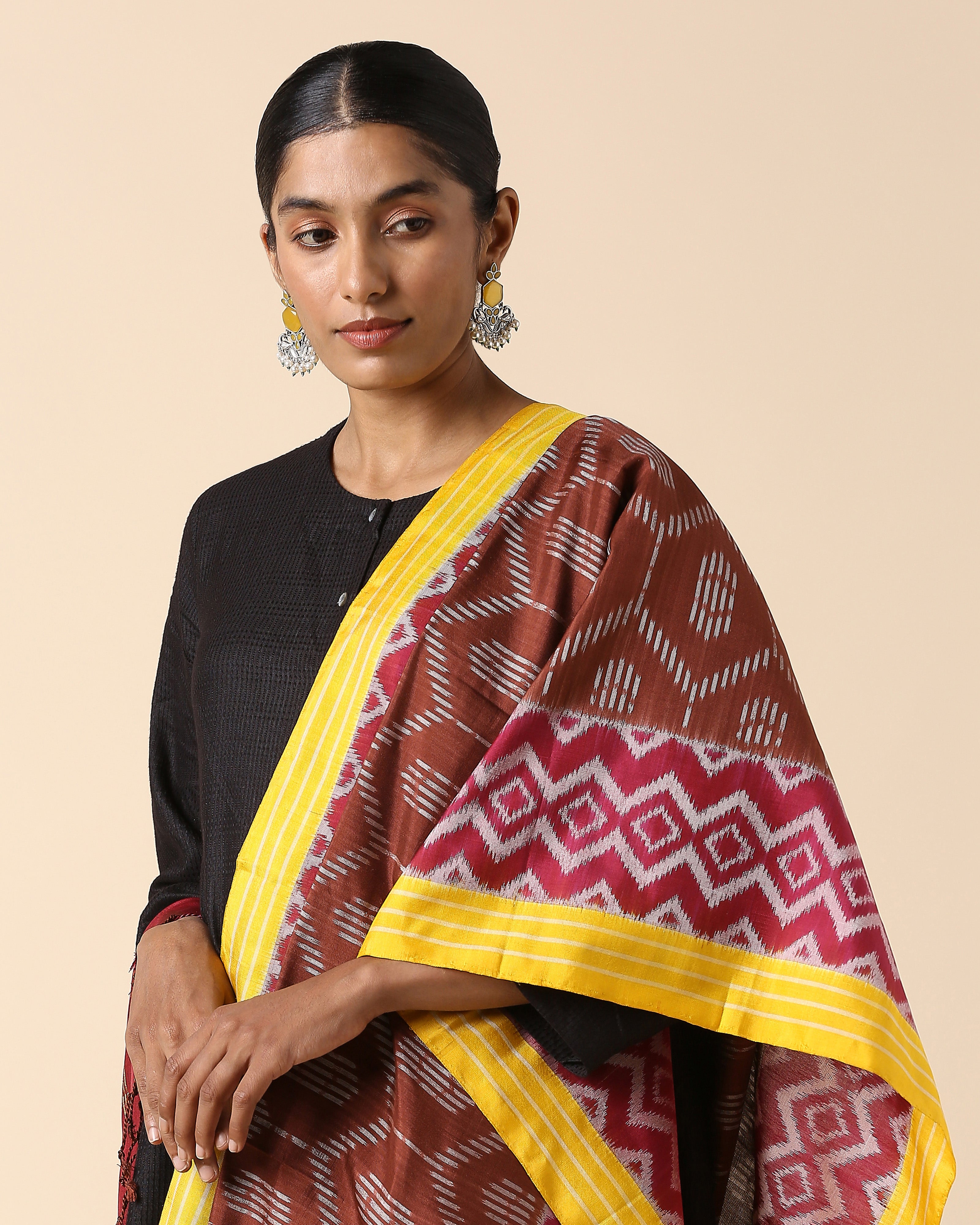 Rahi Pochampally Weft Ikat Silk Dupatta