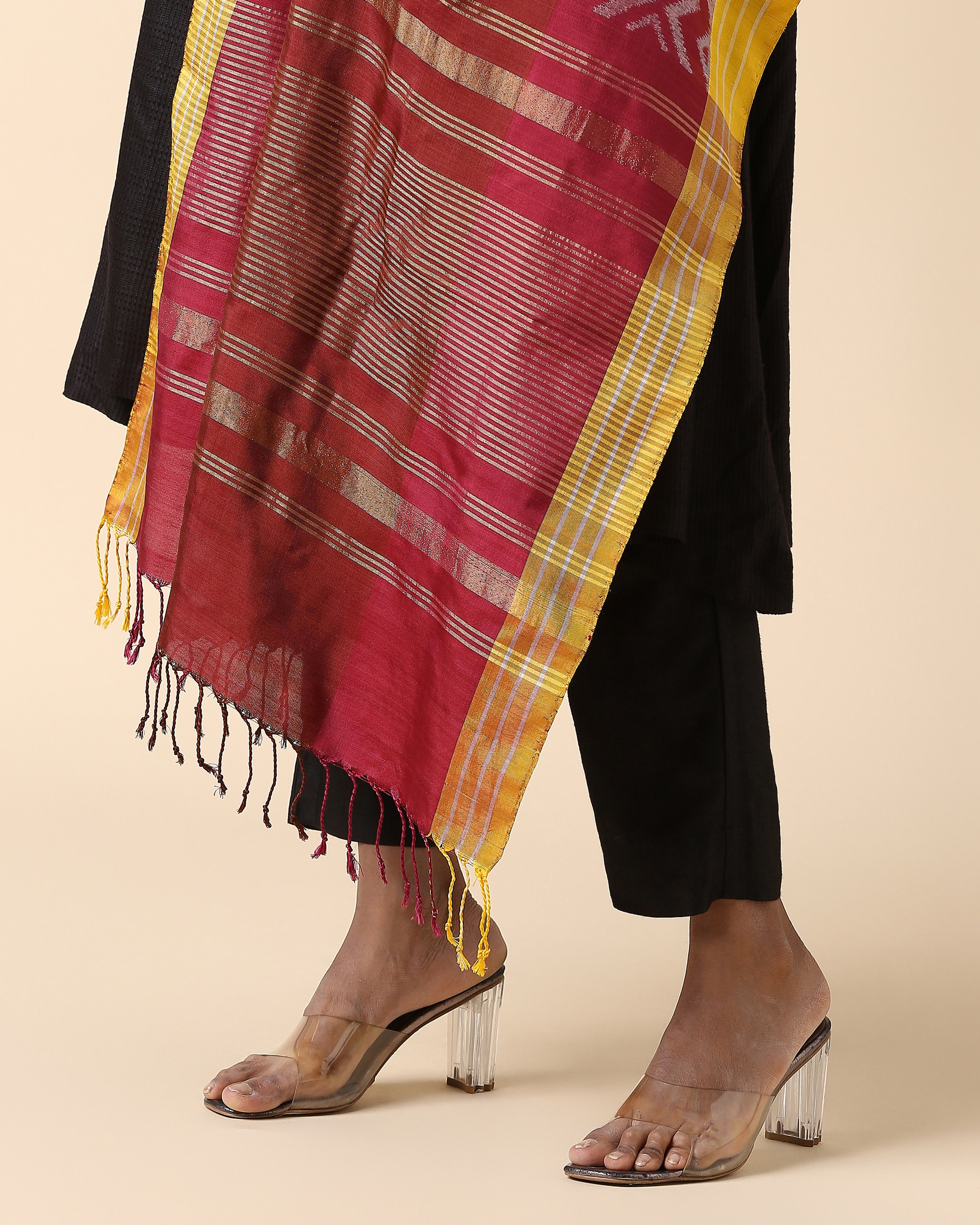 Rahi Pochampally Weft Ikat Silk Dupatta