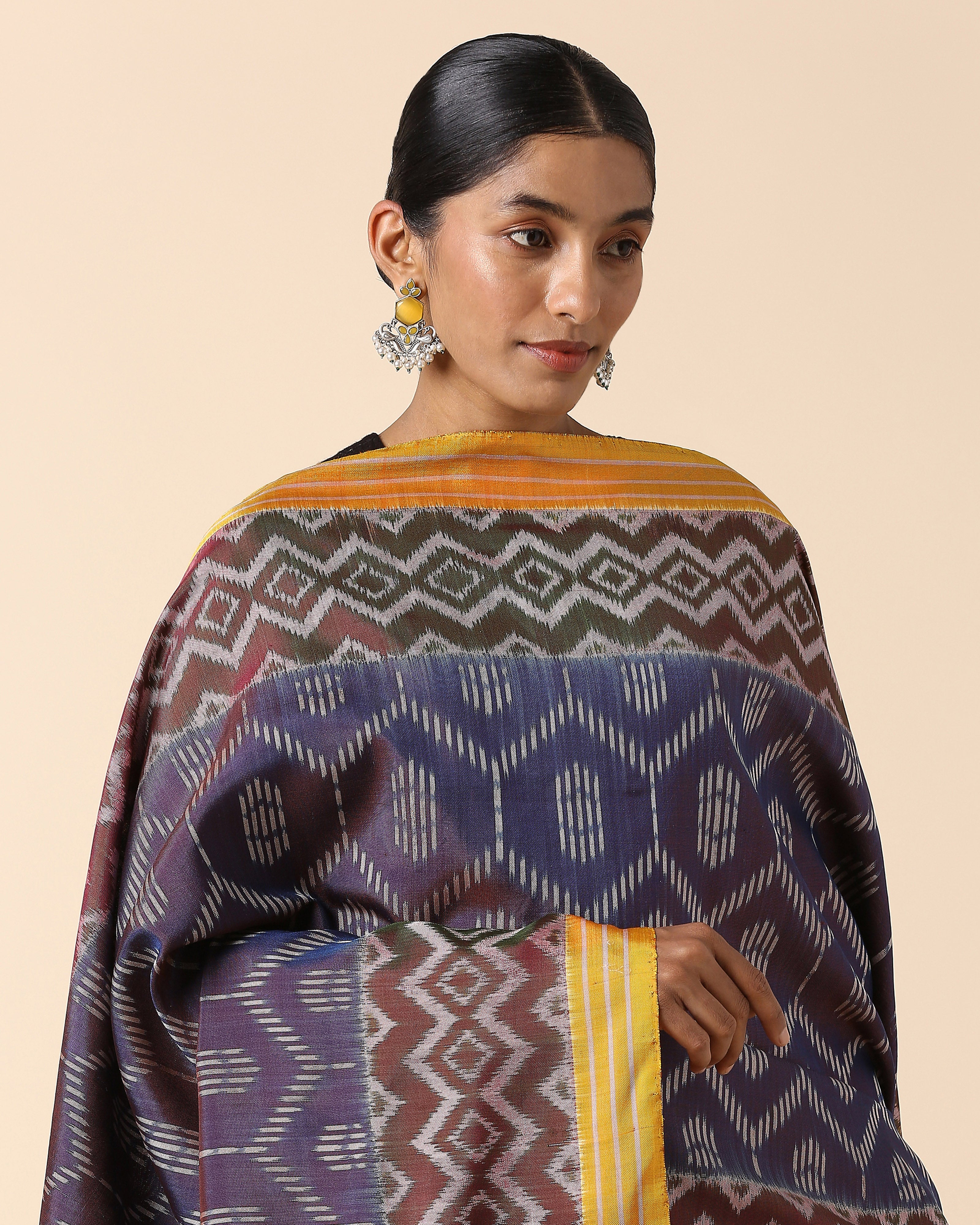 Rahi Pochampally Weft Ikat Silk Dupatta