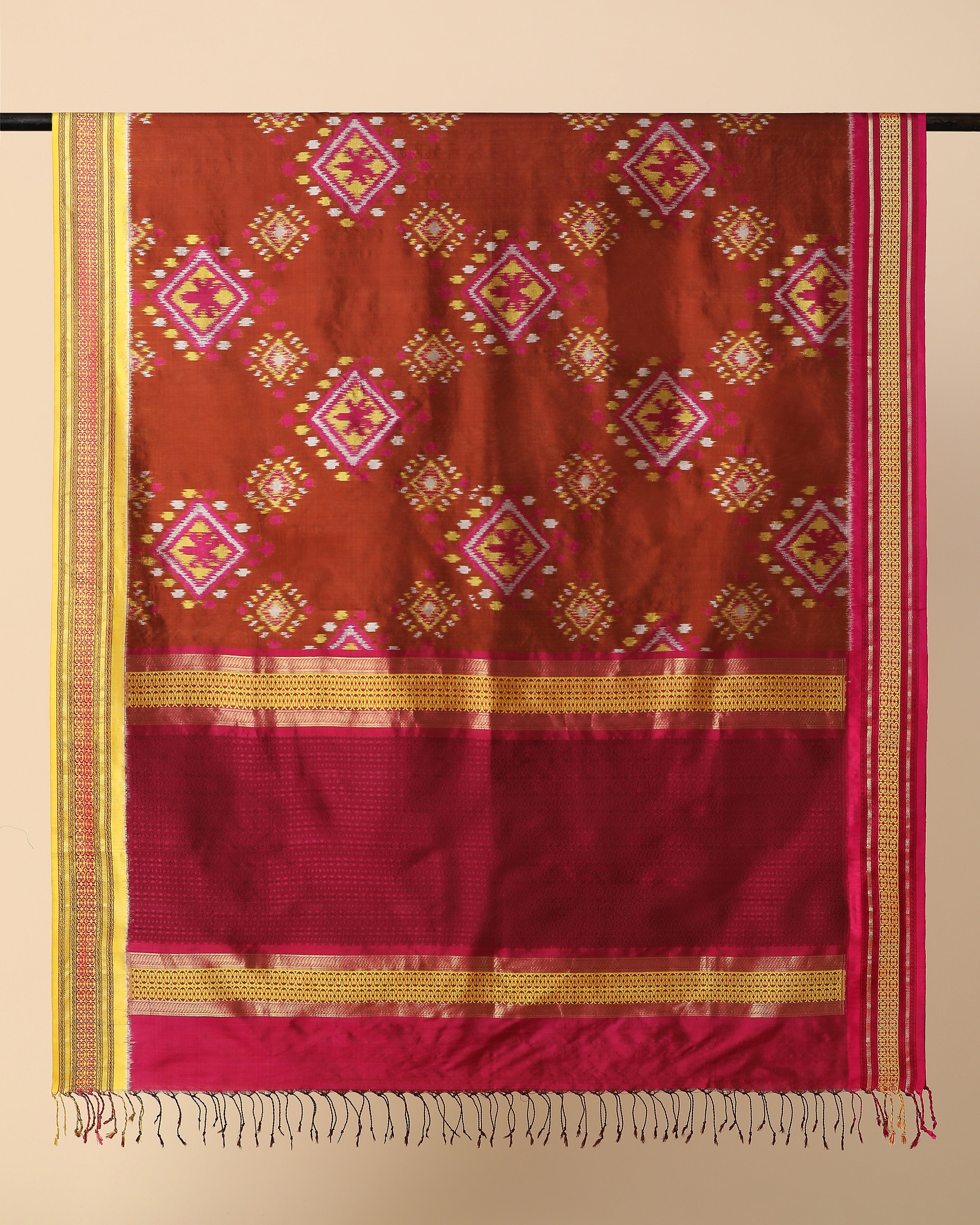 Idaya Pochampally Weft Ikat Silk Dupatta