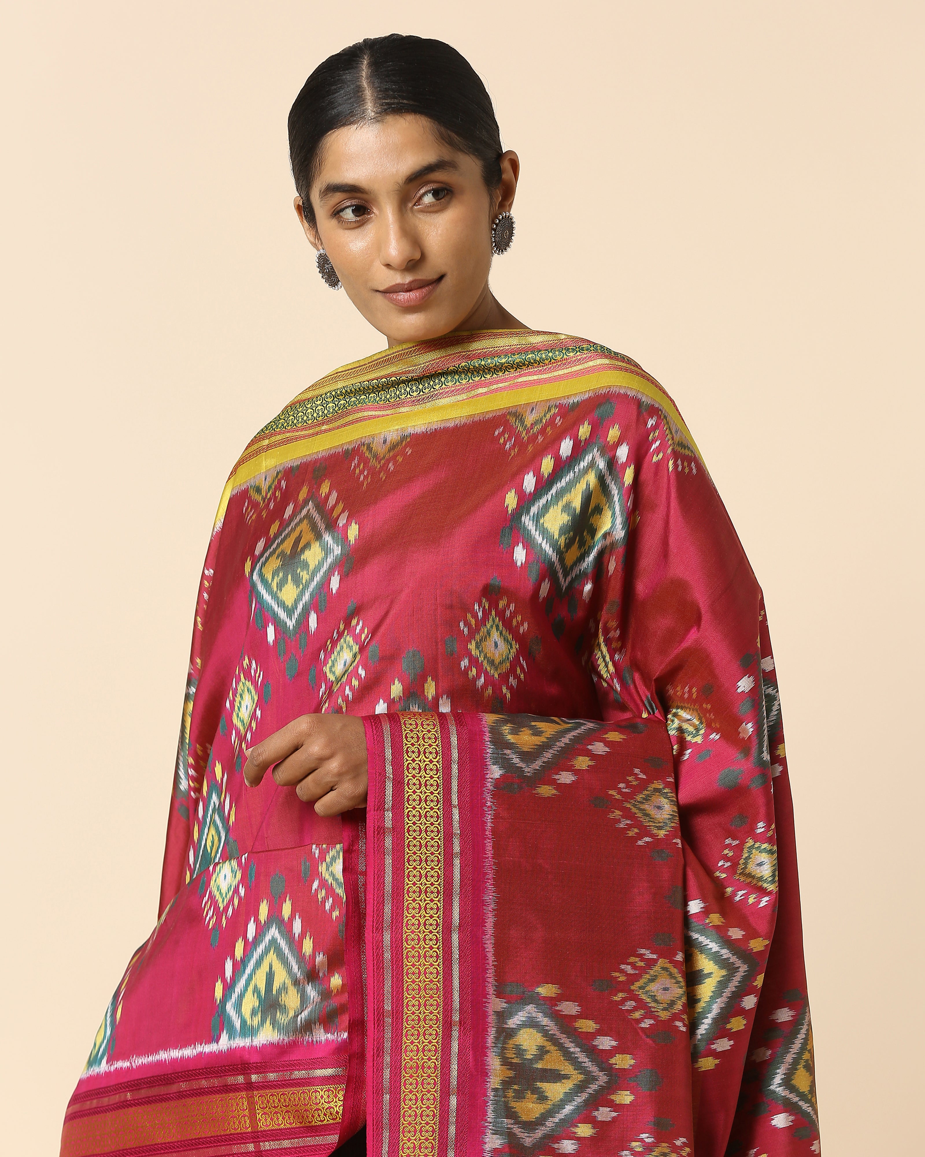 Idaya Pochampally Weft Ikat Silk Dupatta
