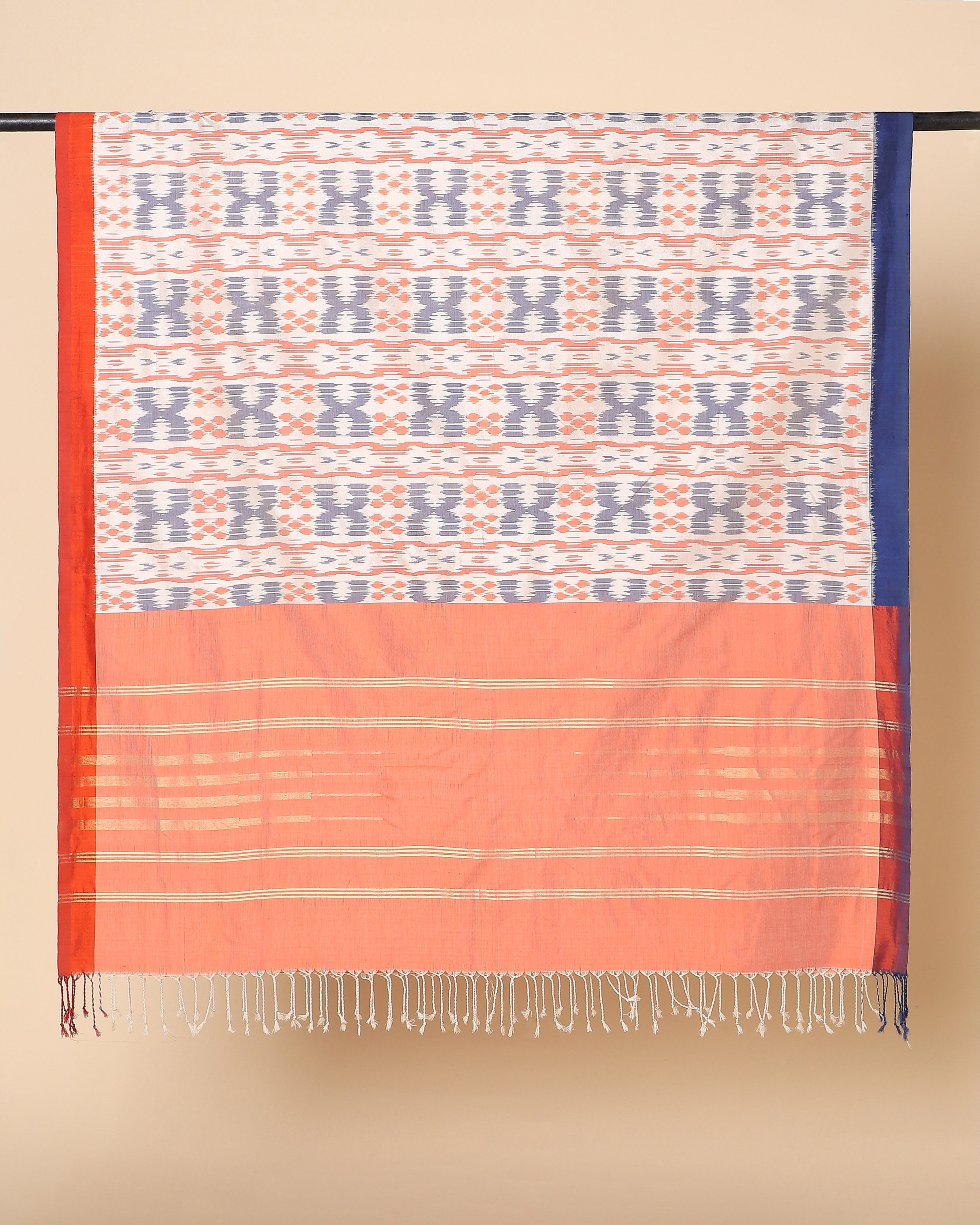 Inala Pochampally Weft Ikat Cotton Silk Dupatta