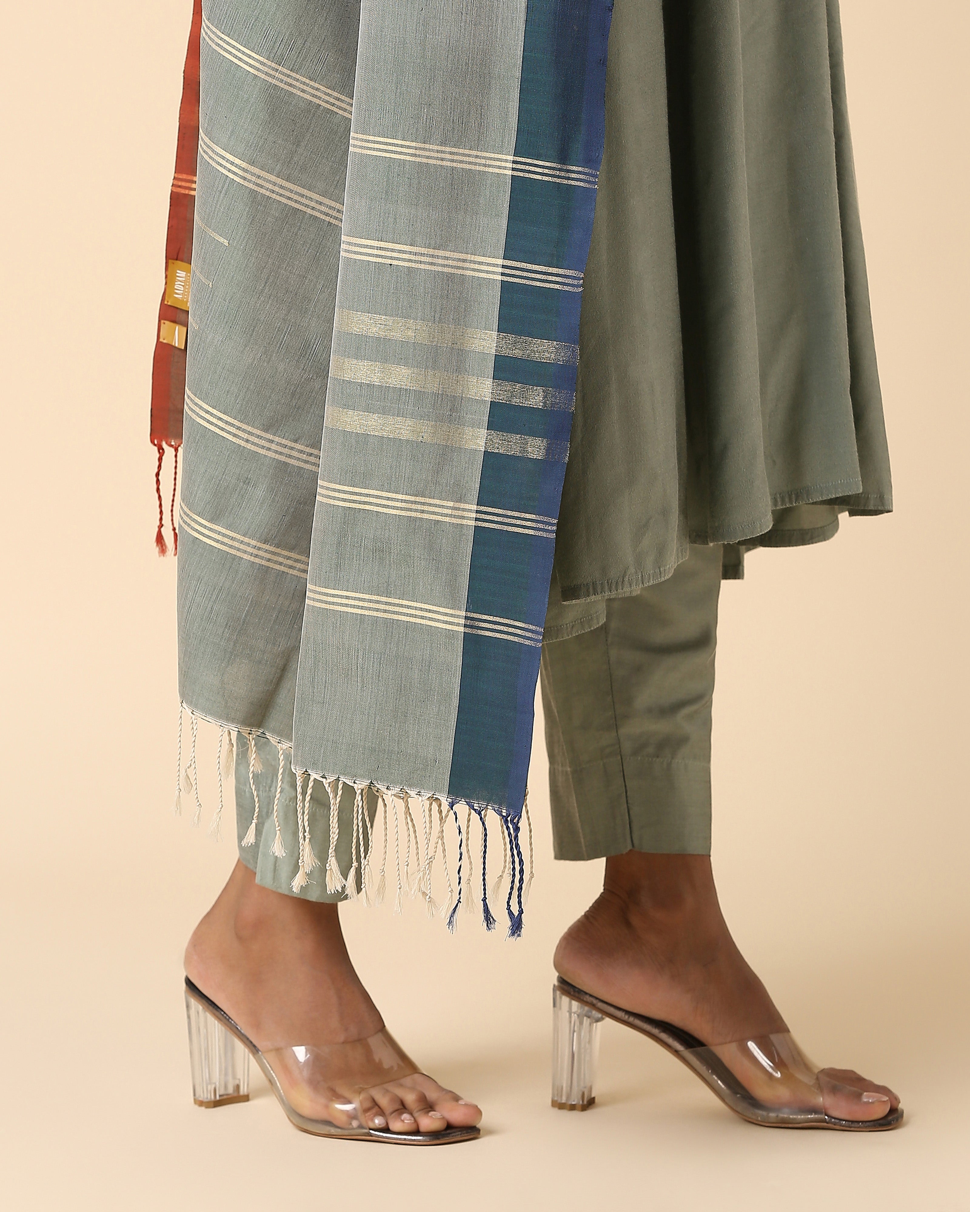 Inala Pochampally Weft Ikat Cotton Silk Dupatta