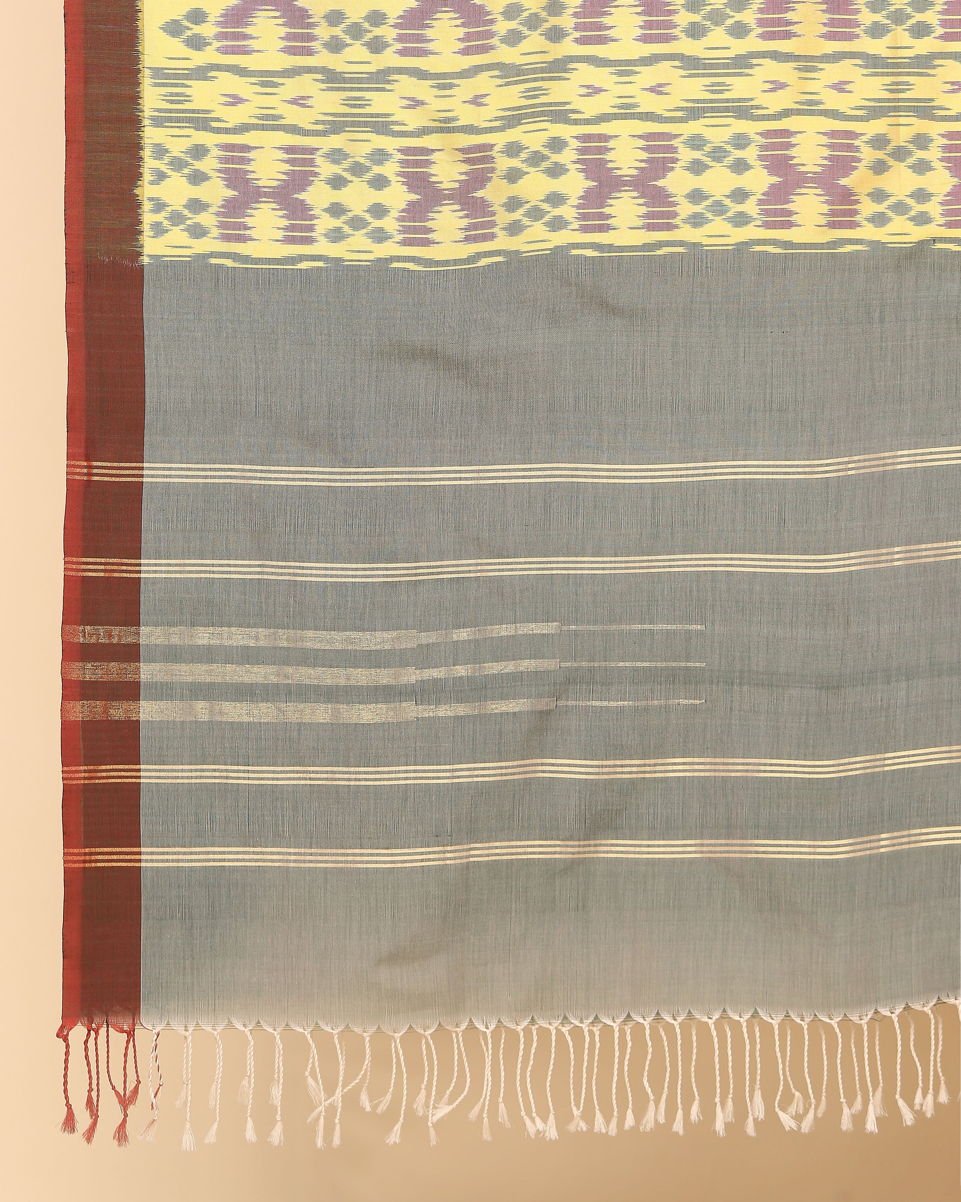 Inala Pochampally Weft Ikat Cotton Silk Dupatta