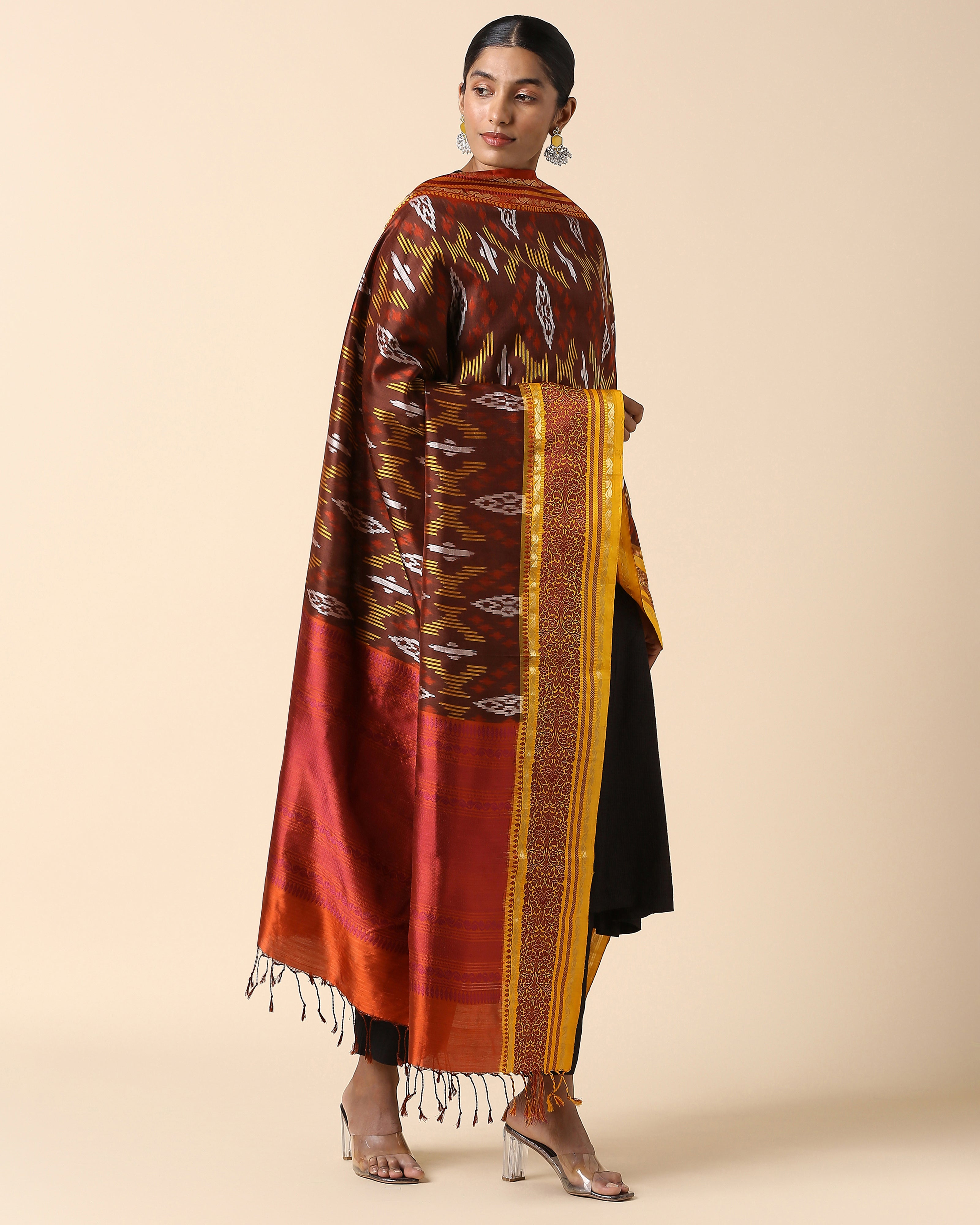 Edisa Pochampally Weft Ikat Silk Dupatta