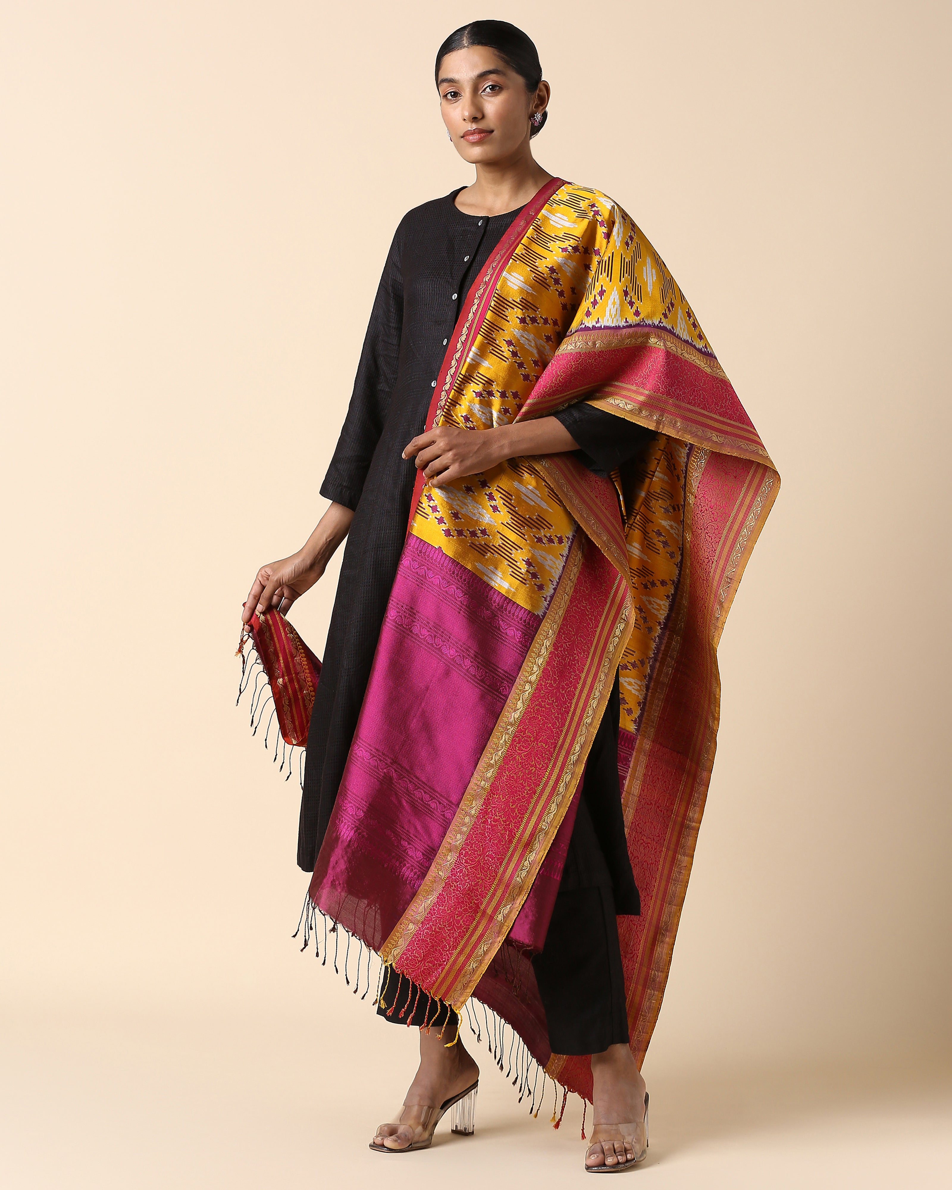 Edisa Pochampally Weft Ikat Silk Dupatta