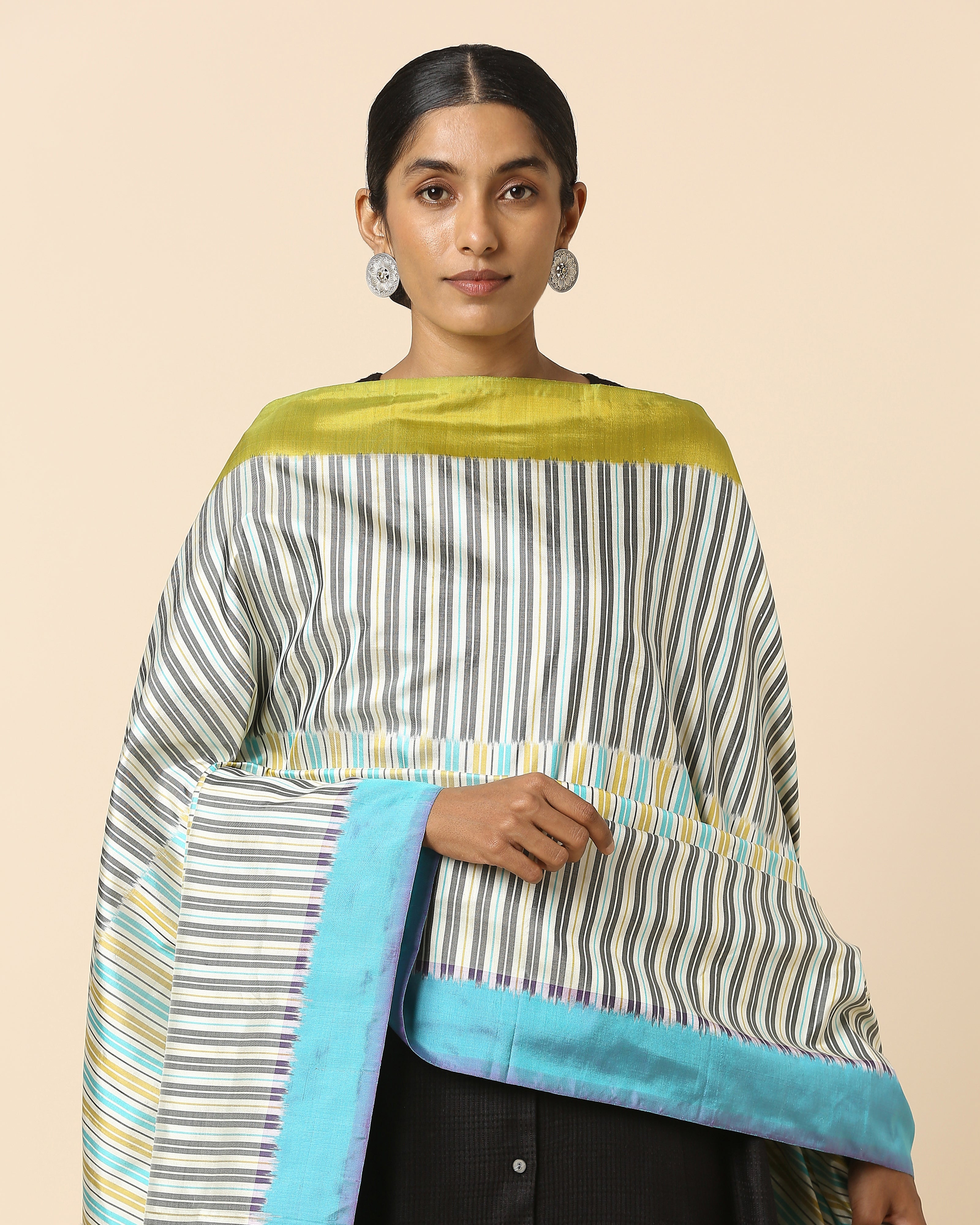 Lalani Pochampally Weft Ikat Silk Dupatta