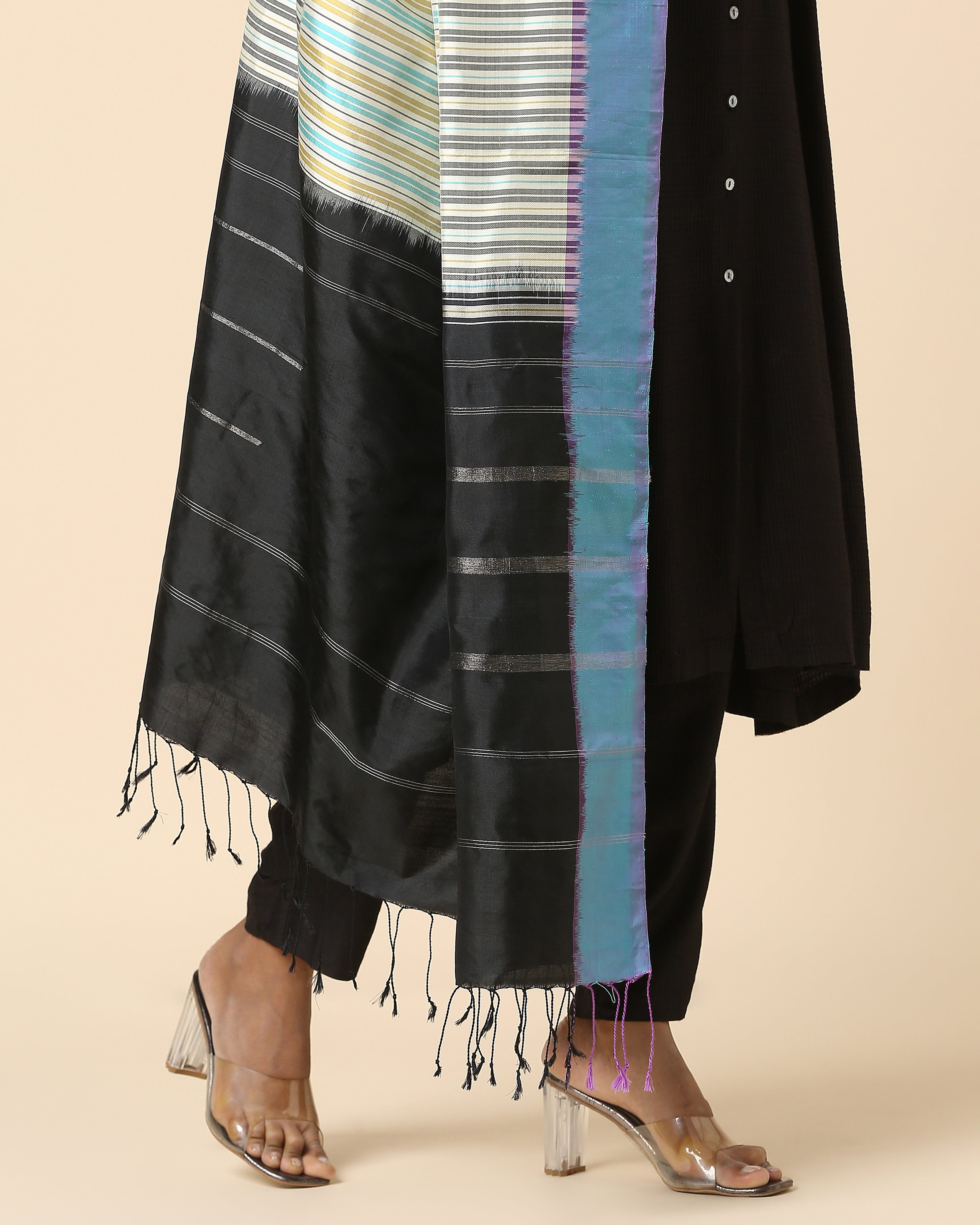 Lalani Pochampally Weft Ikat Silk Dupatta