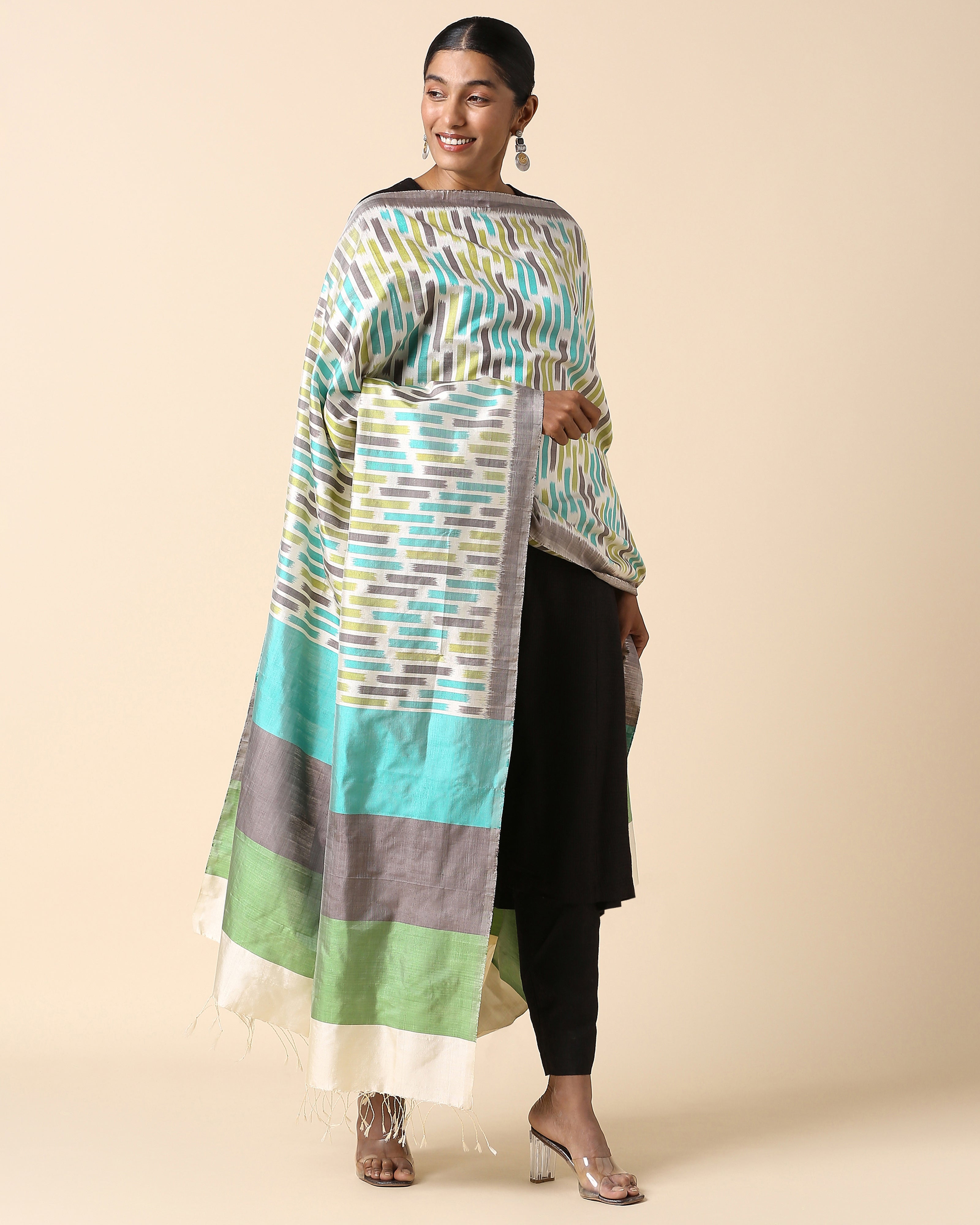 Vasanti Pochampally Weft Ikat Silk Dupatta