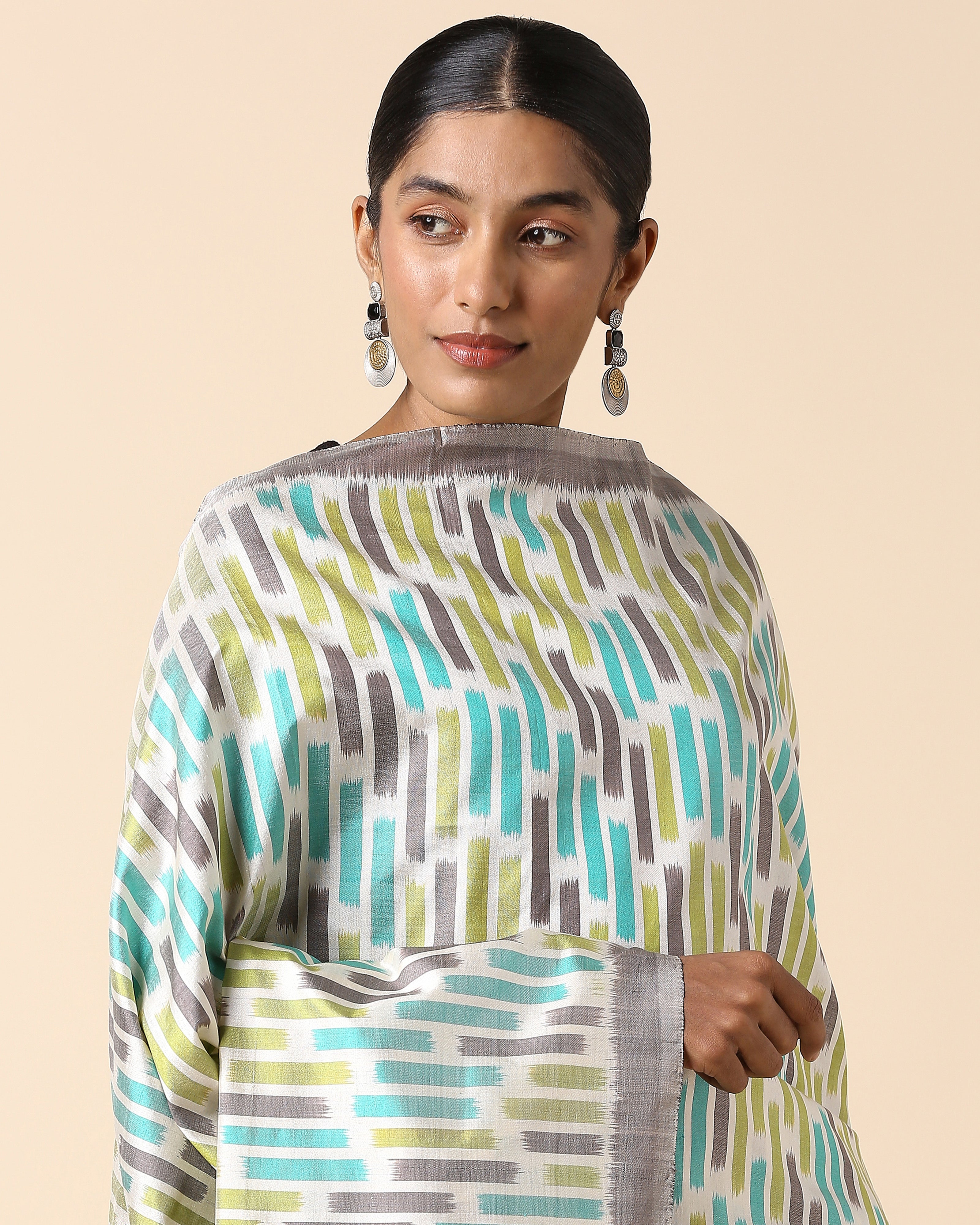 Vasanti Pochampally Weft Ikat Silk Dupatta