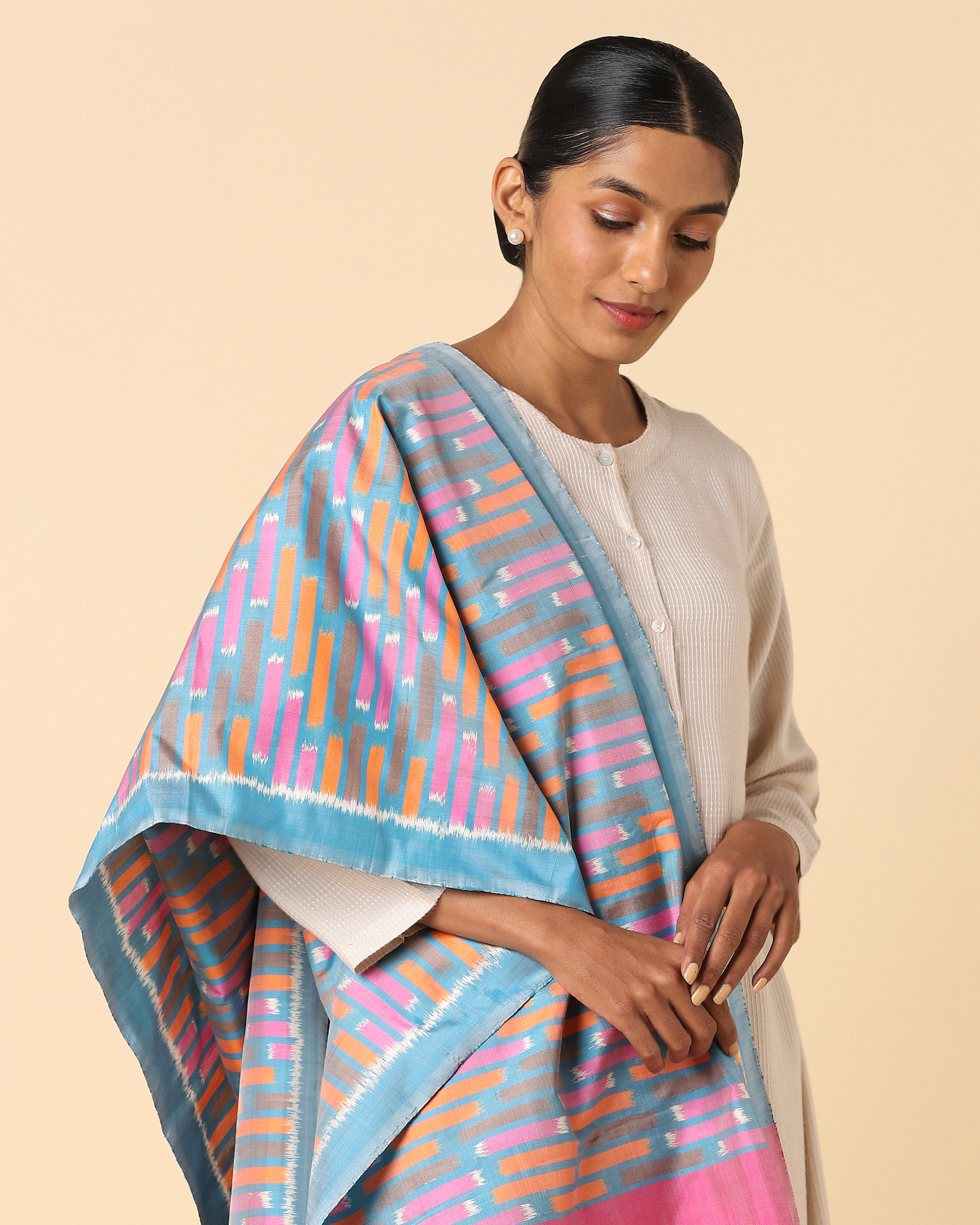 Vasanti Pochampally Weft Ikat Silk Dupatta