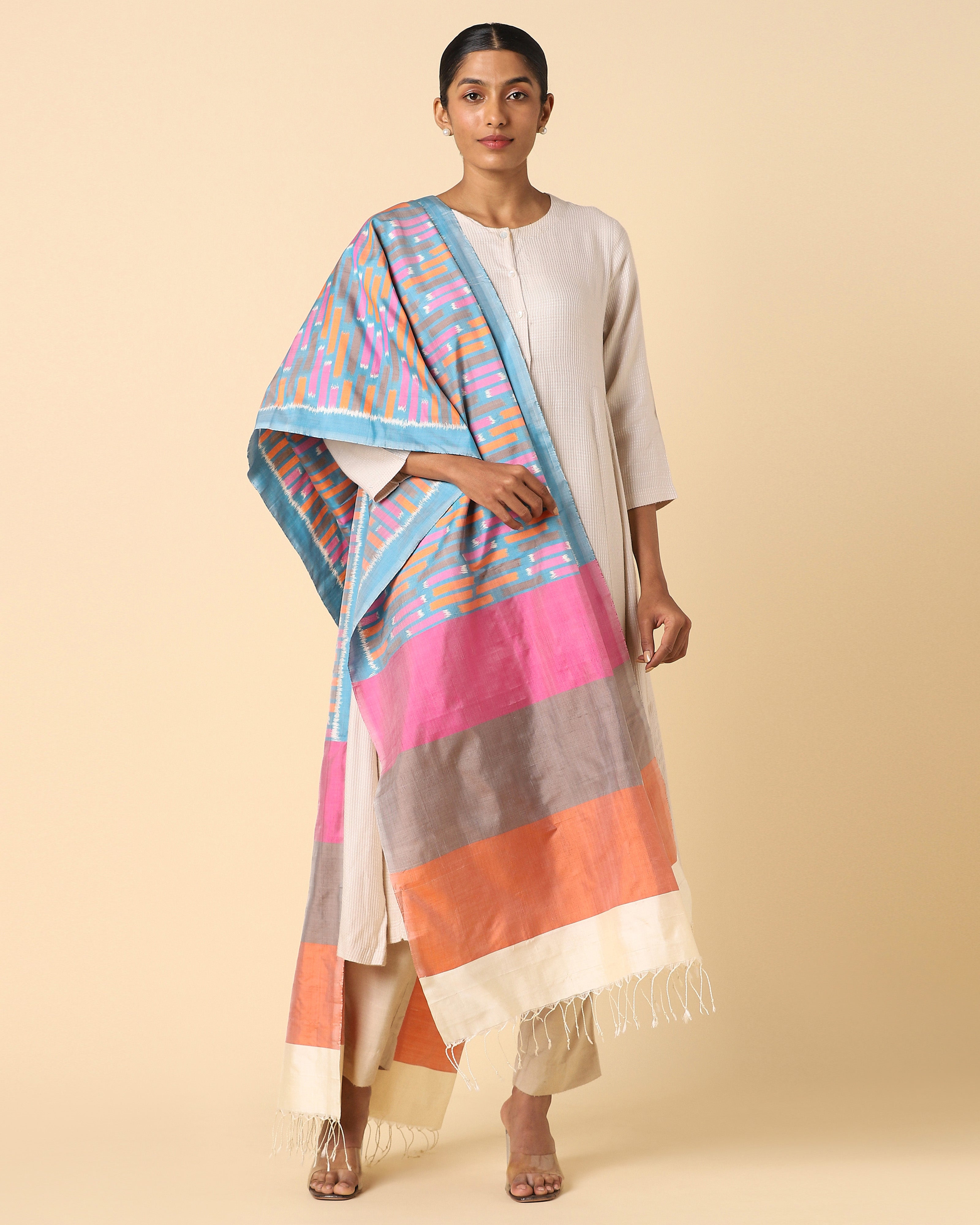 Vasanti Pochampally Weft Ikat Silk Dupatta