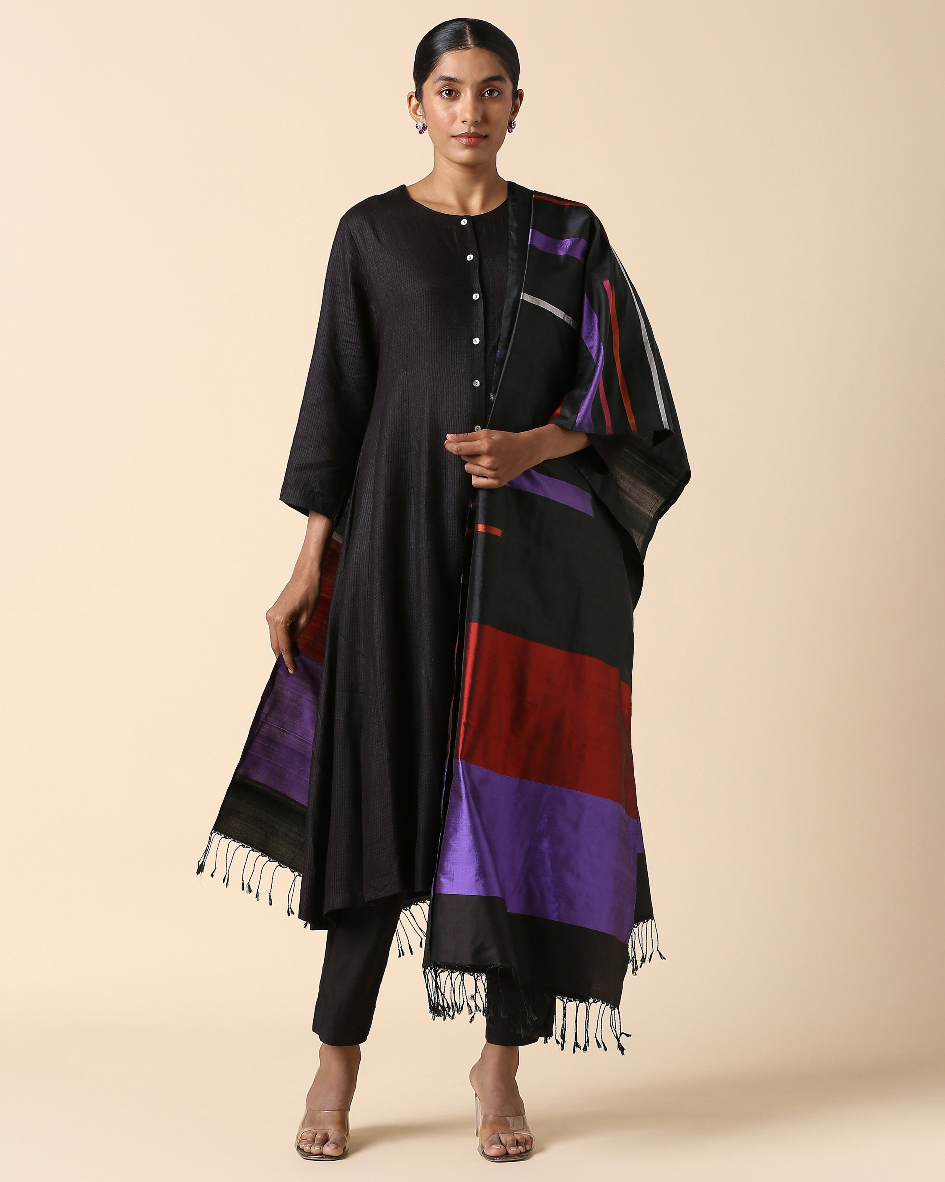 Meghni Pochampally Weft Ikat Silk Dupatta