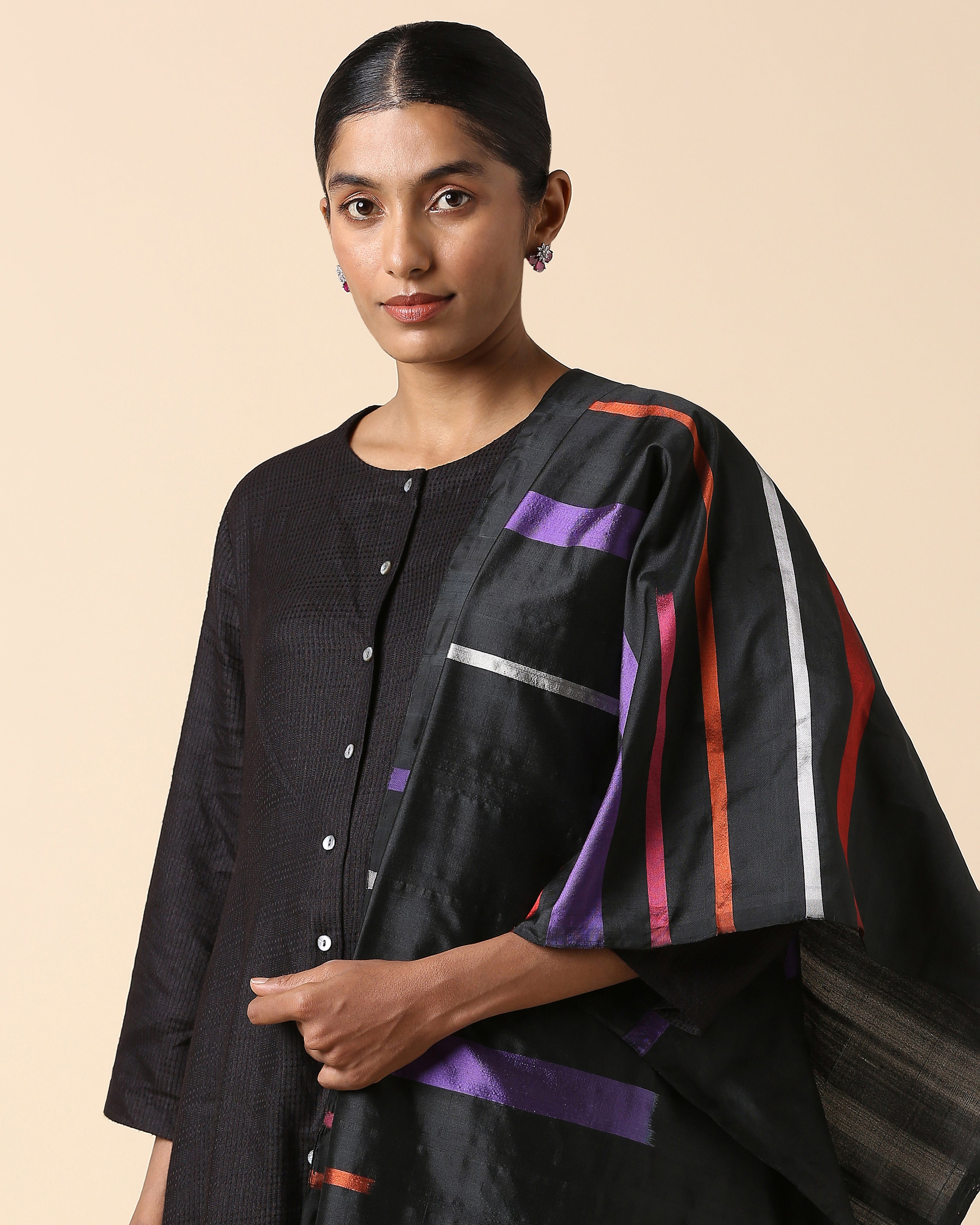 Meghni Pochampally Weft Ikat Silk Dupatta