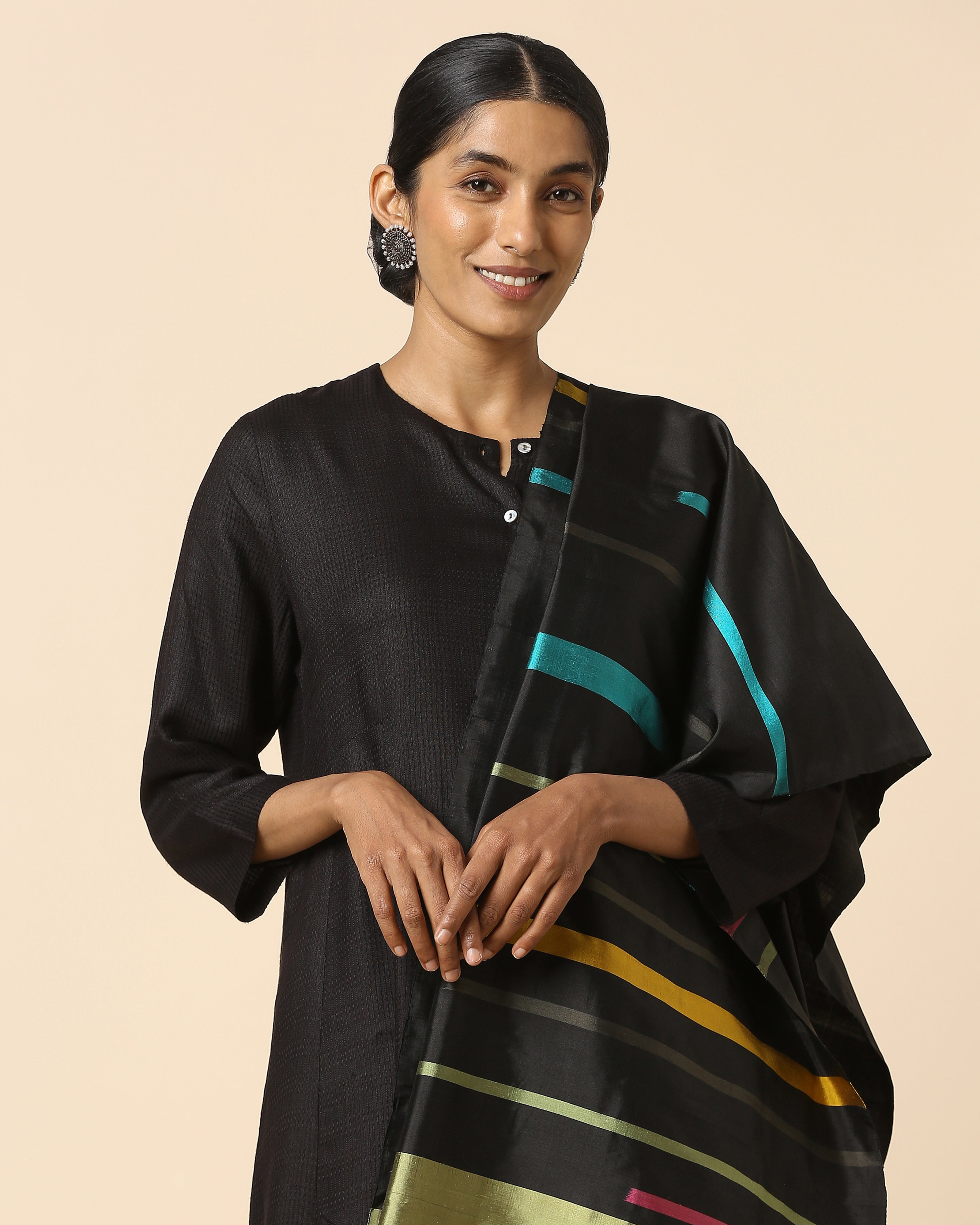 Meghni Pochampally Weft Ikat Silk Dupatta