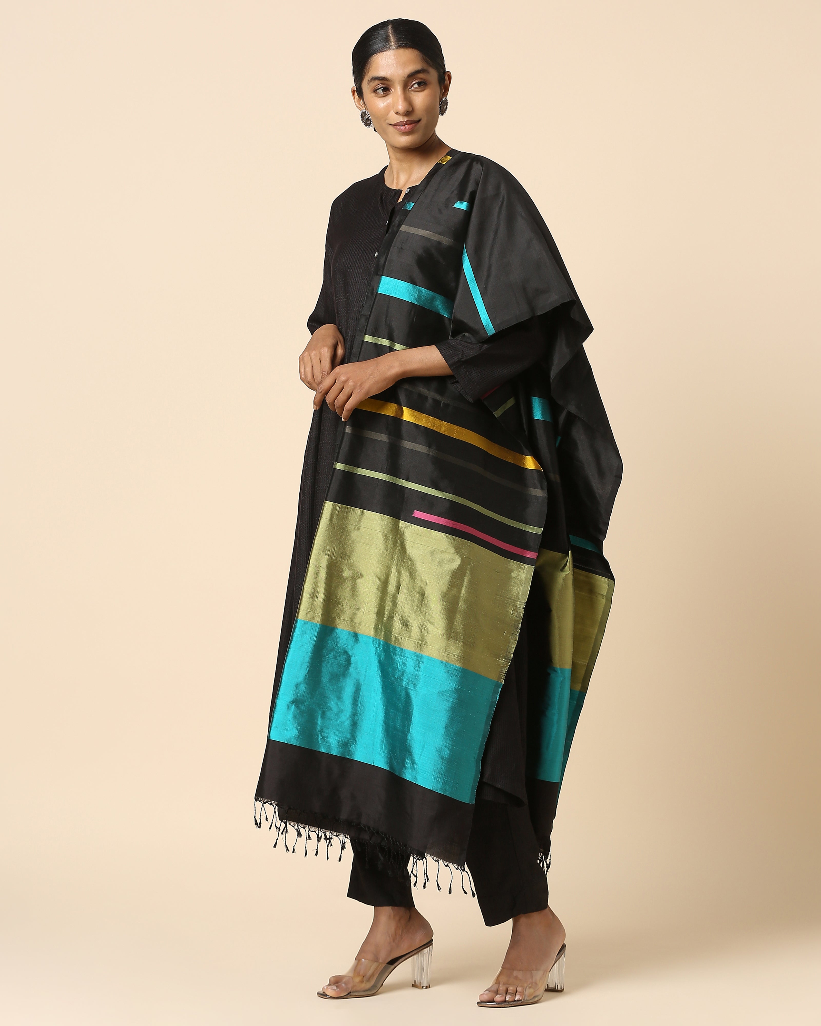 Meghni Pochampally Weft Ikat Silk Dupatta