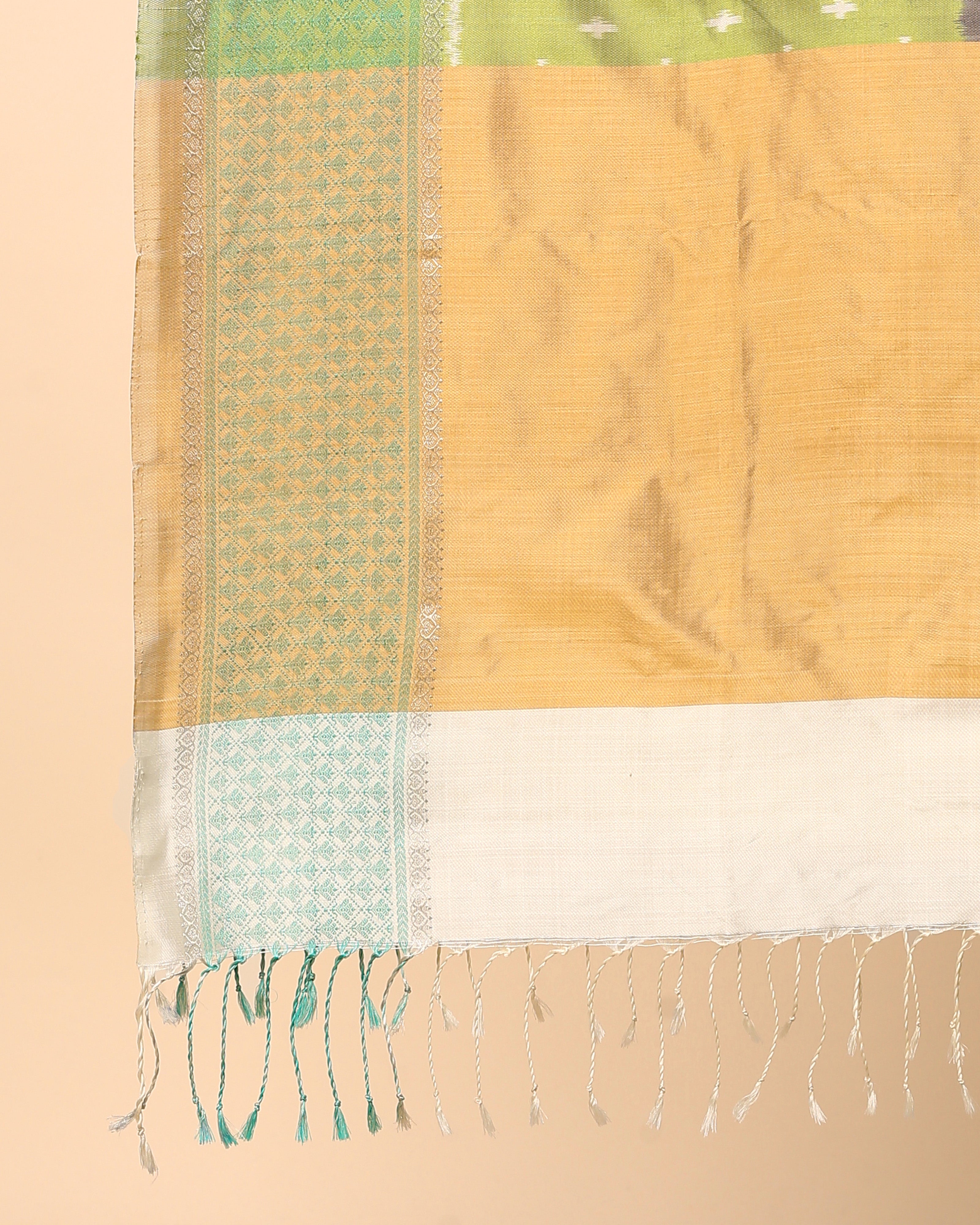 Kafi Pochampally Weft Ikat Silk Dupatta