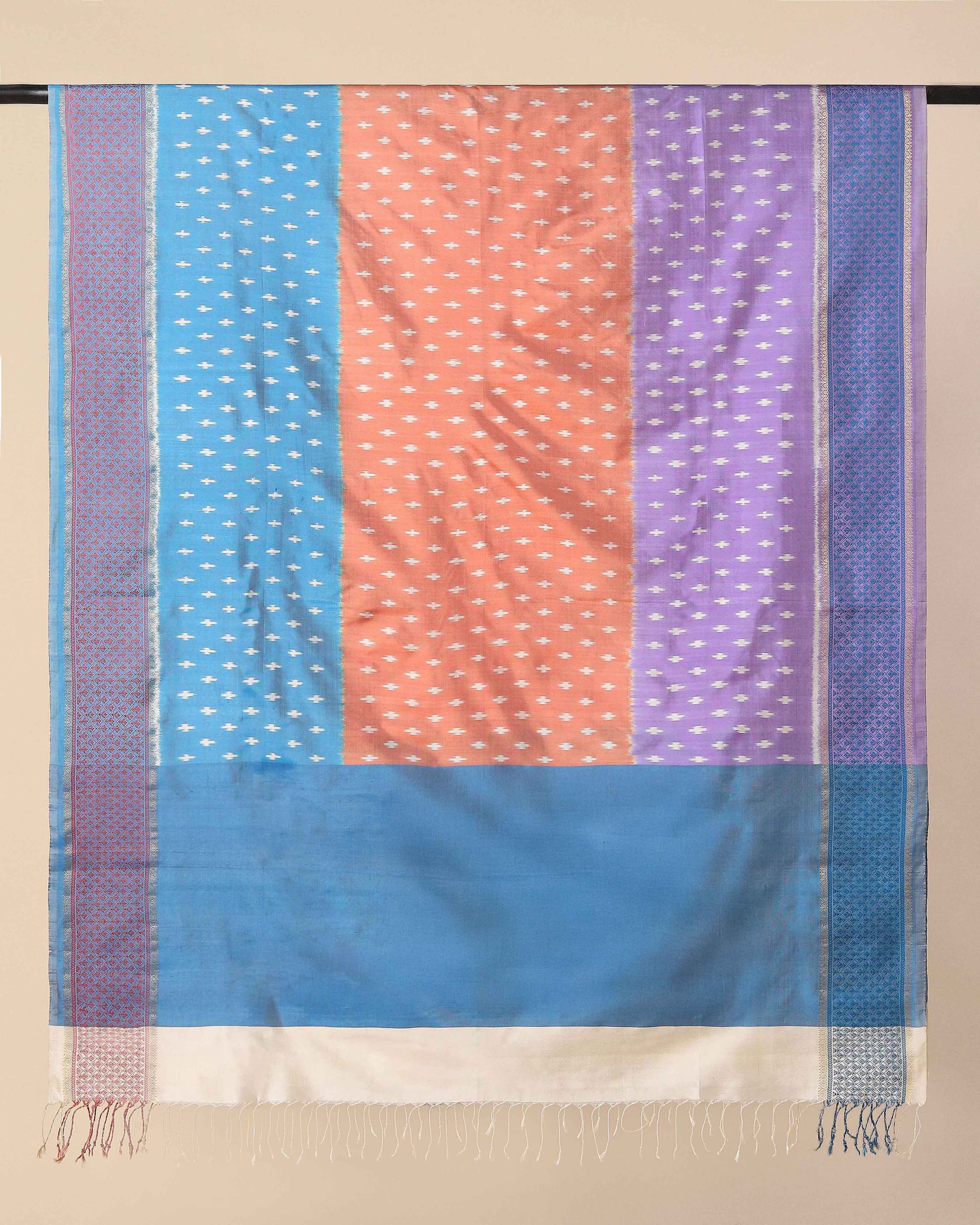Kafi Pochampally Weft Ikat Silk Dupatta