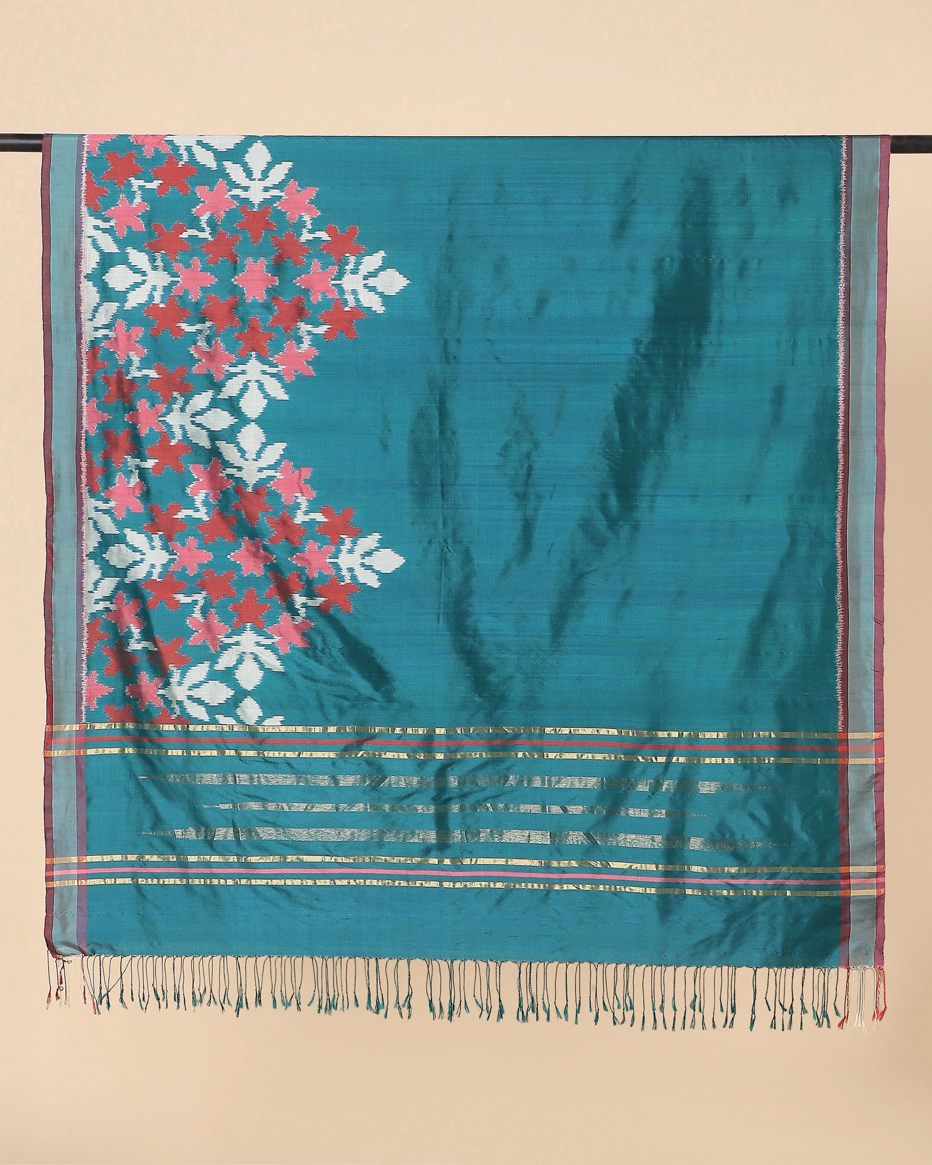 Asuti Pochampally Weft Ikat Silk Dupatta