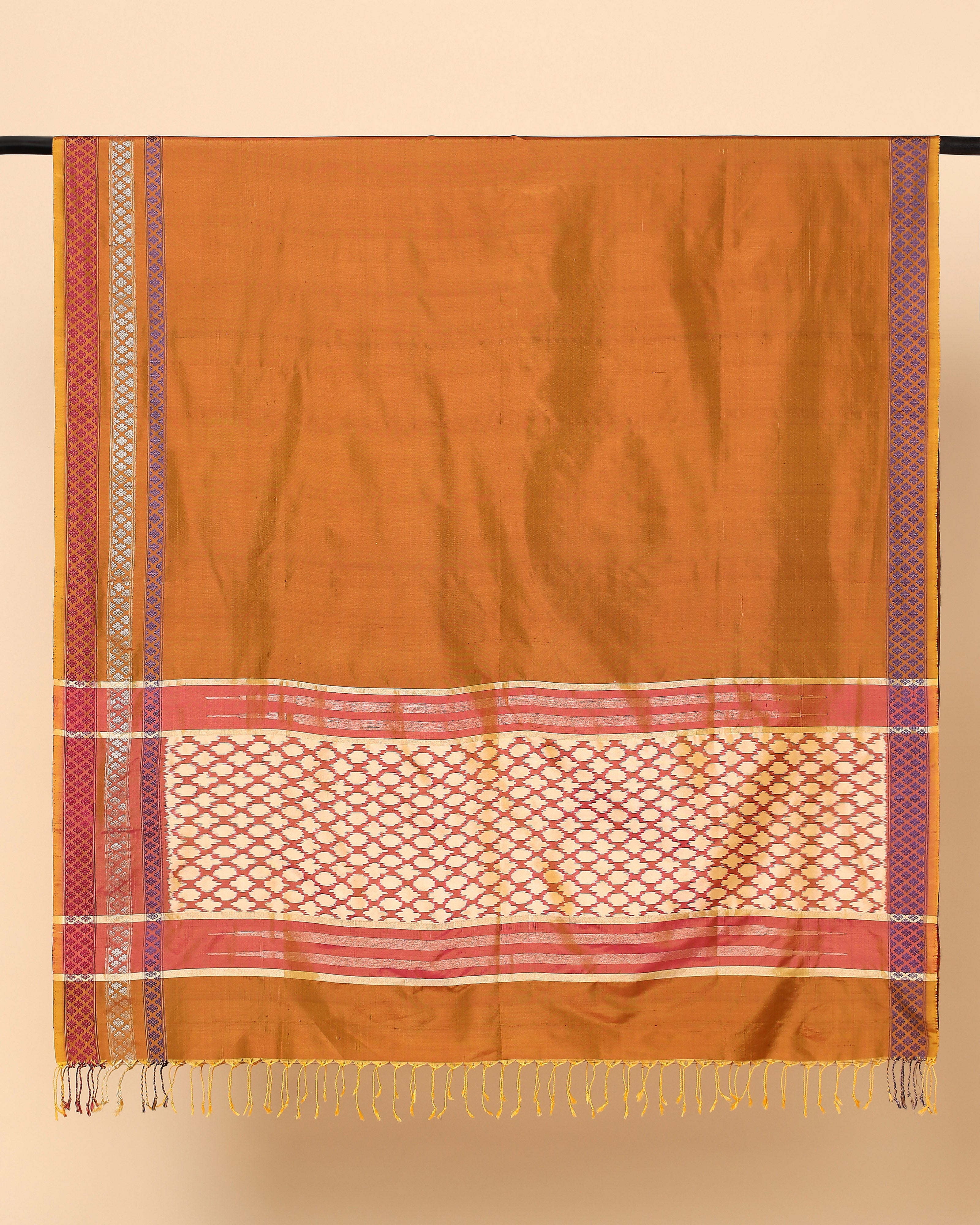 Bashiki Pochampally Weft Ikat Silk Dupatta