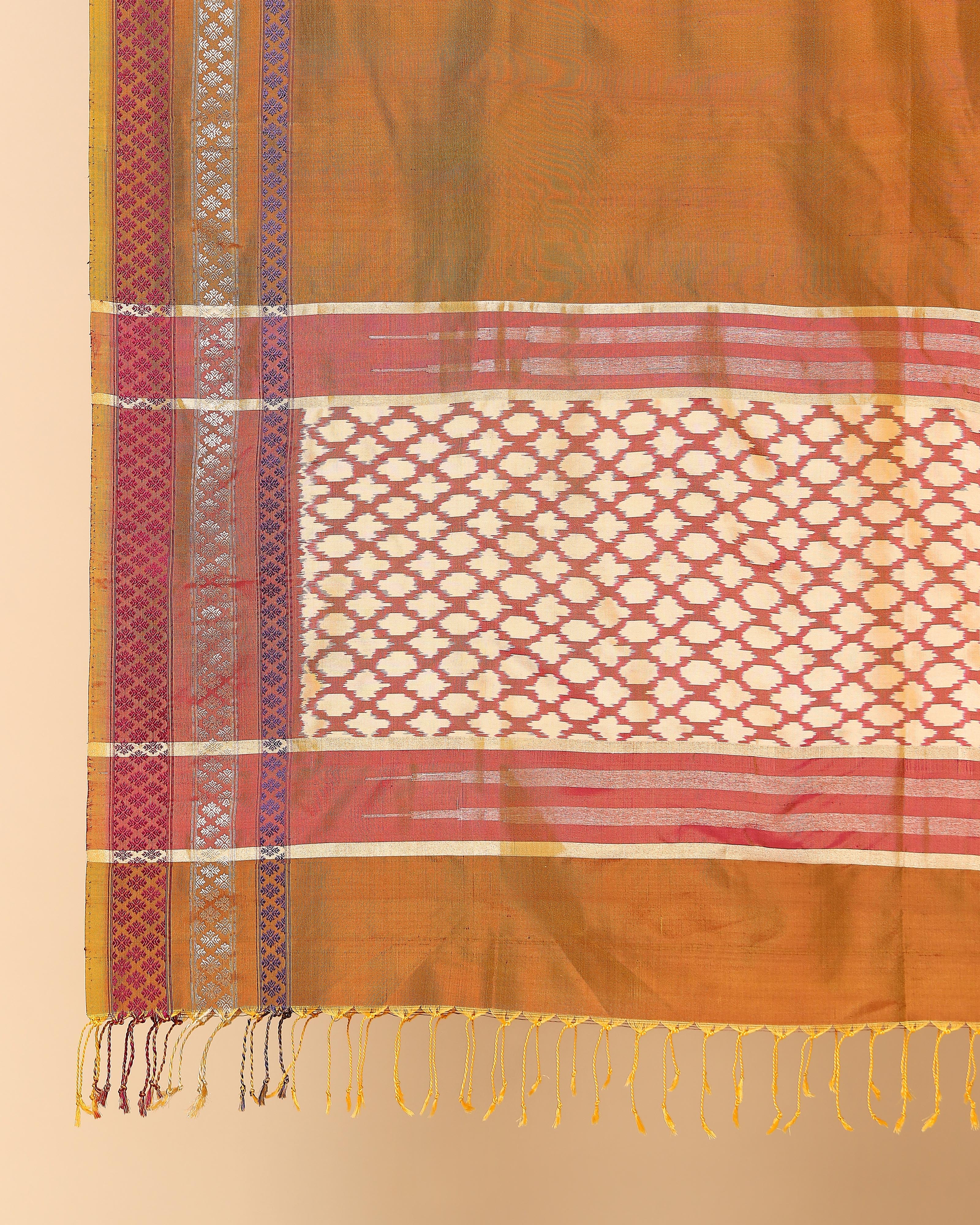 Bashiki Pochampally Weft Ikat Silk Dupatta