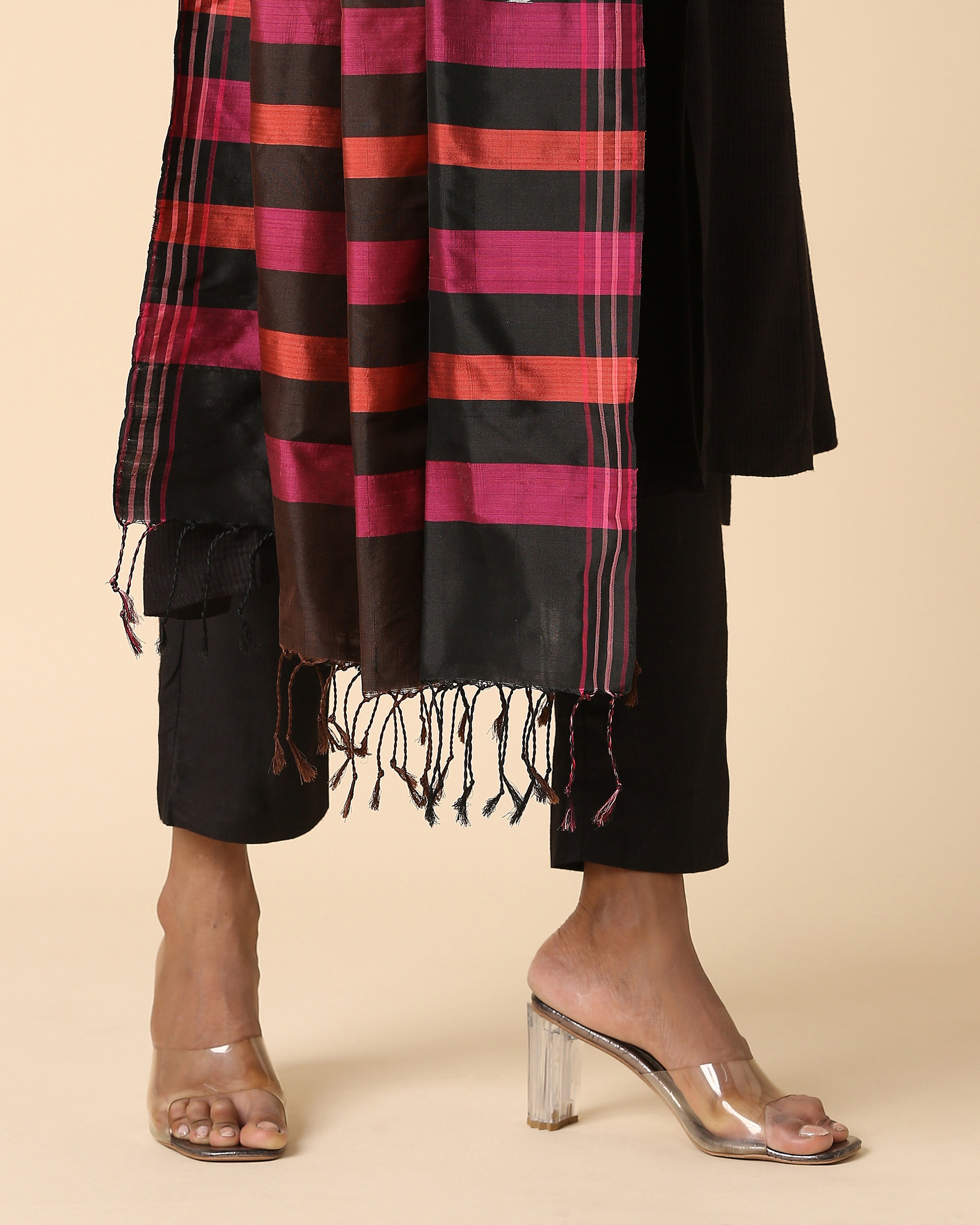 Malhar Pochampally Weft Ikat Silk Dupatta