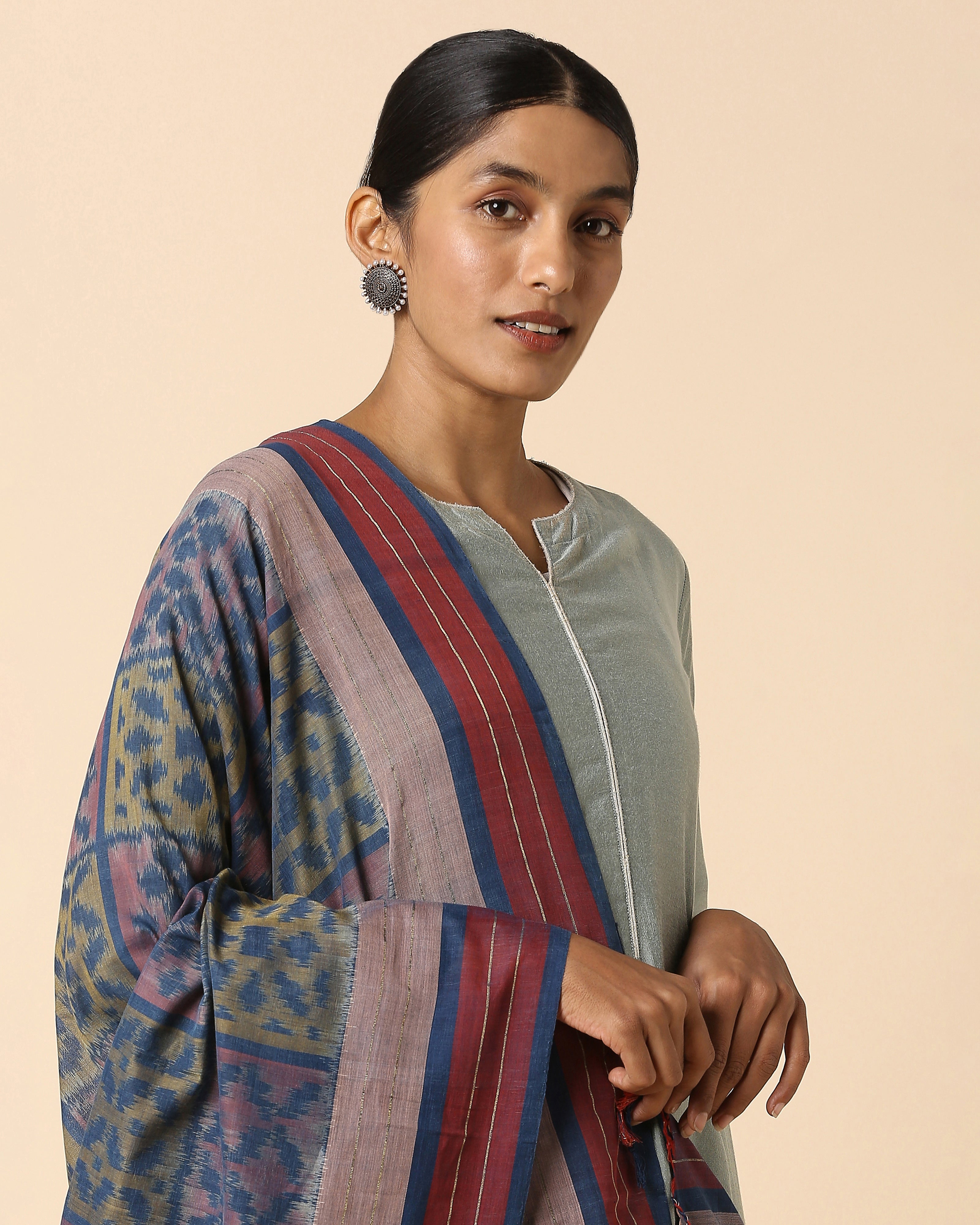 Bhairavi Pochampally Weft Ikat Cotton Dupatta