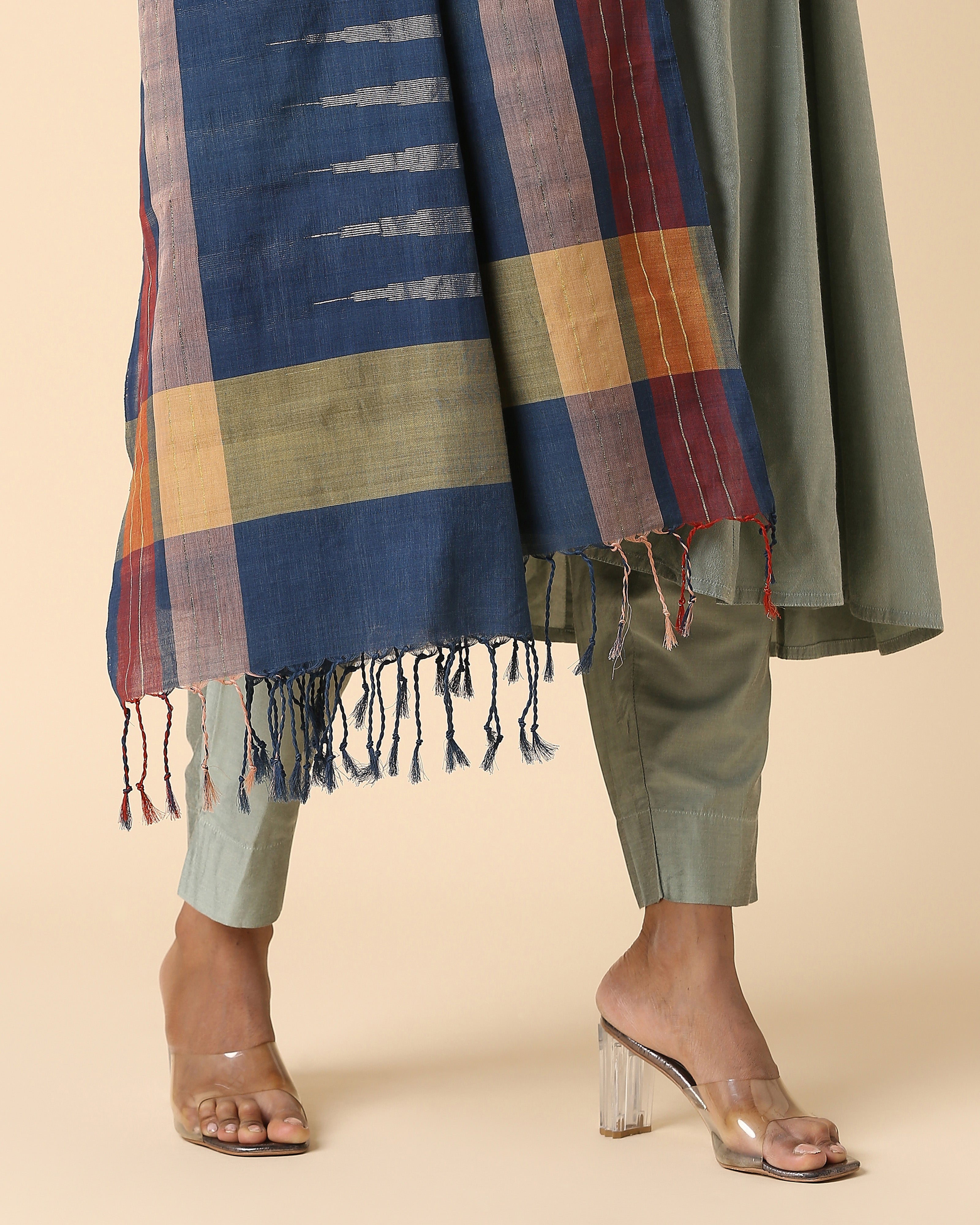 Bhairavi Pochampally Weft Ikat Cotton Dupatta