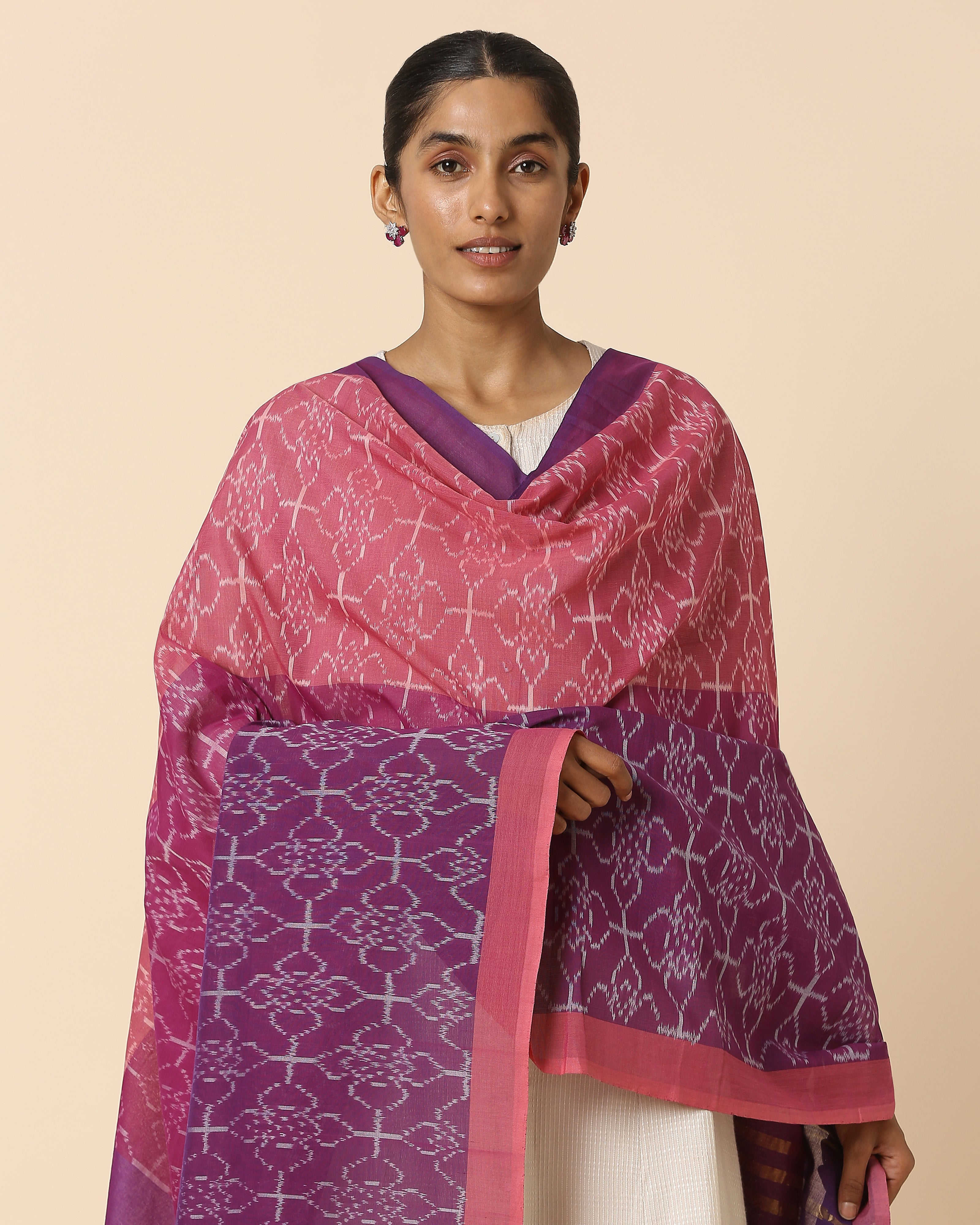 Feiyaz Pochampally Weft Ikat Cotton Dupatta